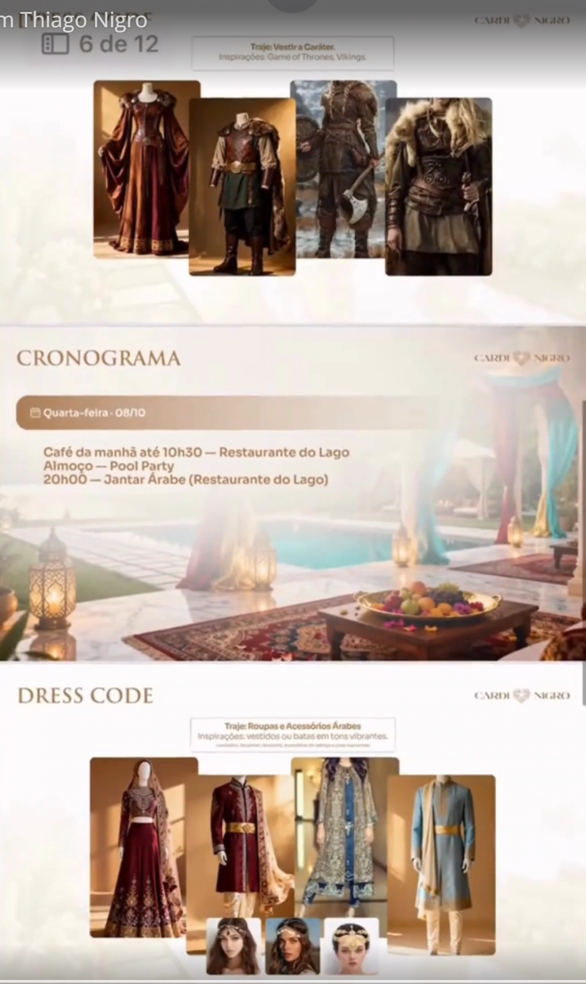 Maíra Cardi e Thiago Nigro renovam votos com festas temáticas - reprodução TikTok