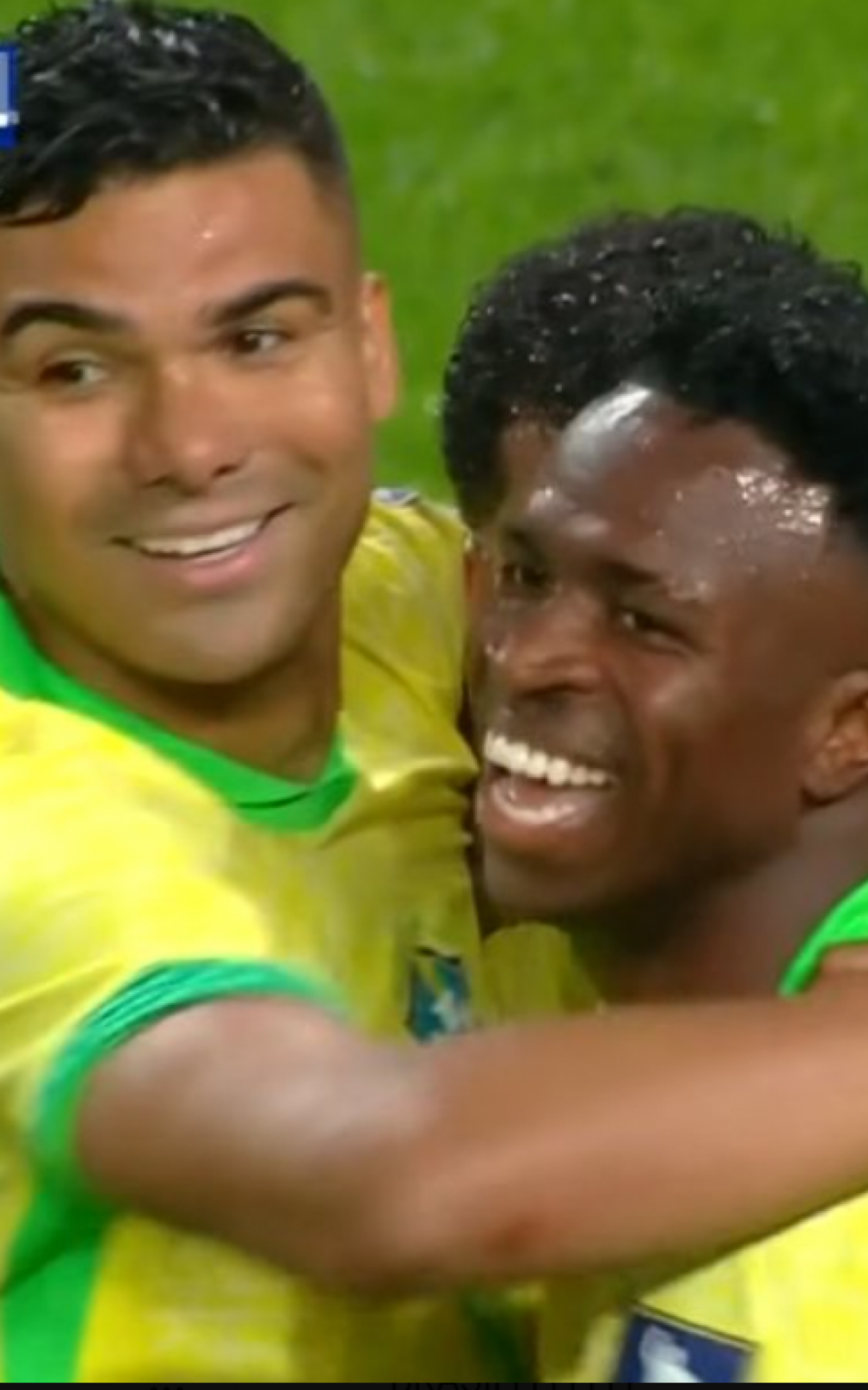 Vini Jr marcou um gol e Casemiro teve grande atuação na goleada da seleção brasileira - Reprodução de TV / Globo