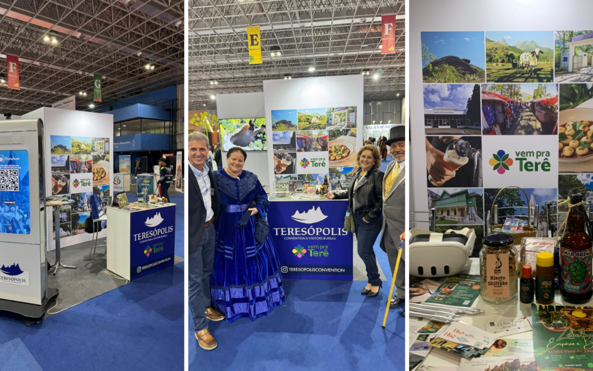 Stand do TC&VB ofereceu experiências interativas e divulgou os atrativos e produtos feitos em Teresópolis