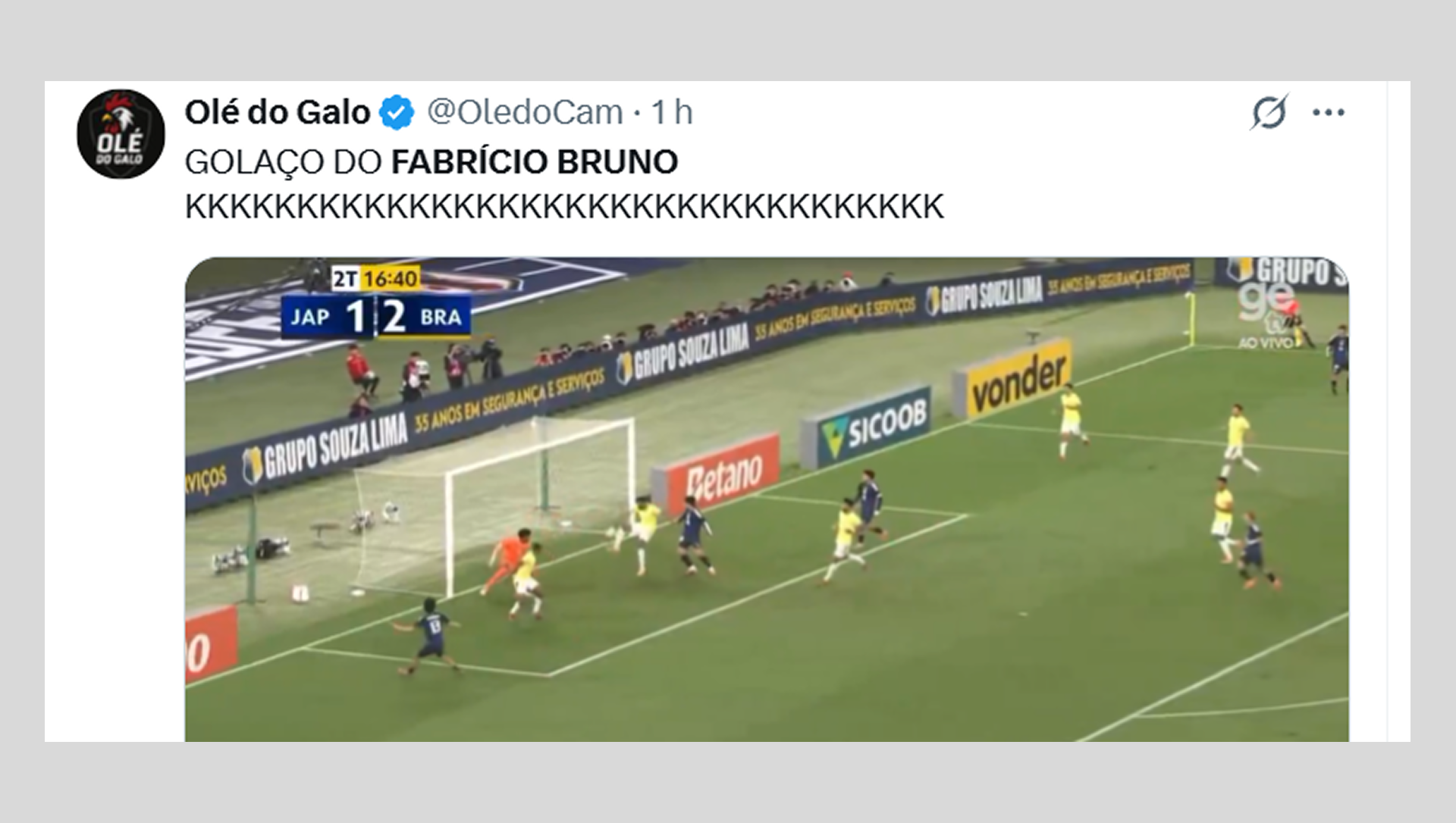 Memes da derrota do Brasil para o Japão tiveram Fabrício Bruno e Hugo Souza como principais alvos - Reprodução de Internet