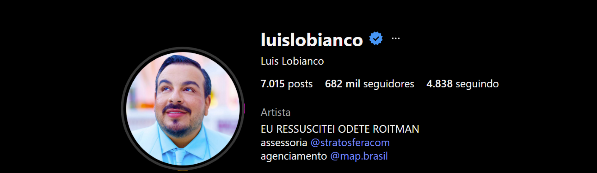 Luis Lobianco brinca com final de Vale Tudo e atualizam perfil no Instagram - reprodução Instagram