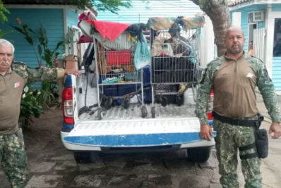 Guarda Civil desmonta acampamento irregular em área de proteção ambiental em Cabo Frio