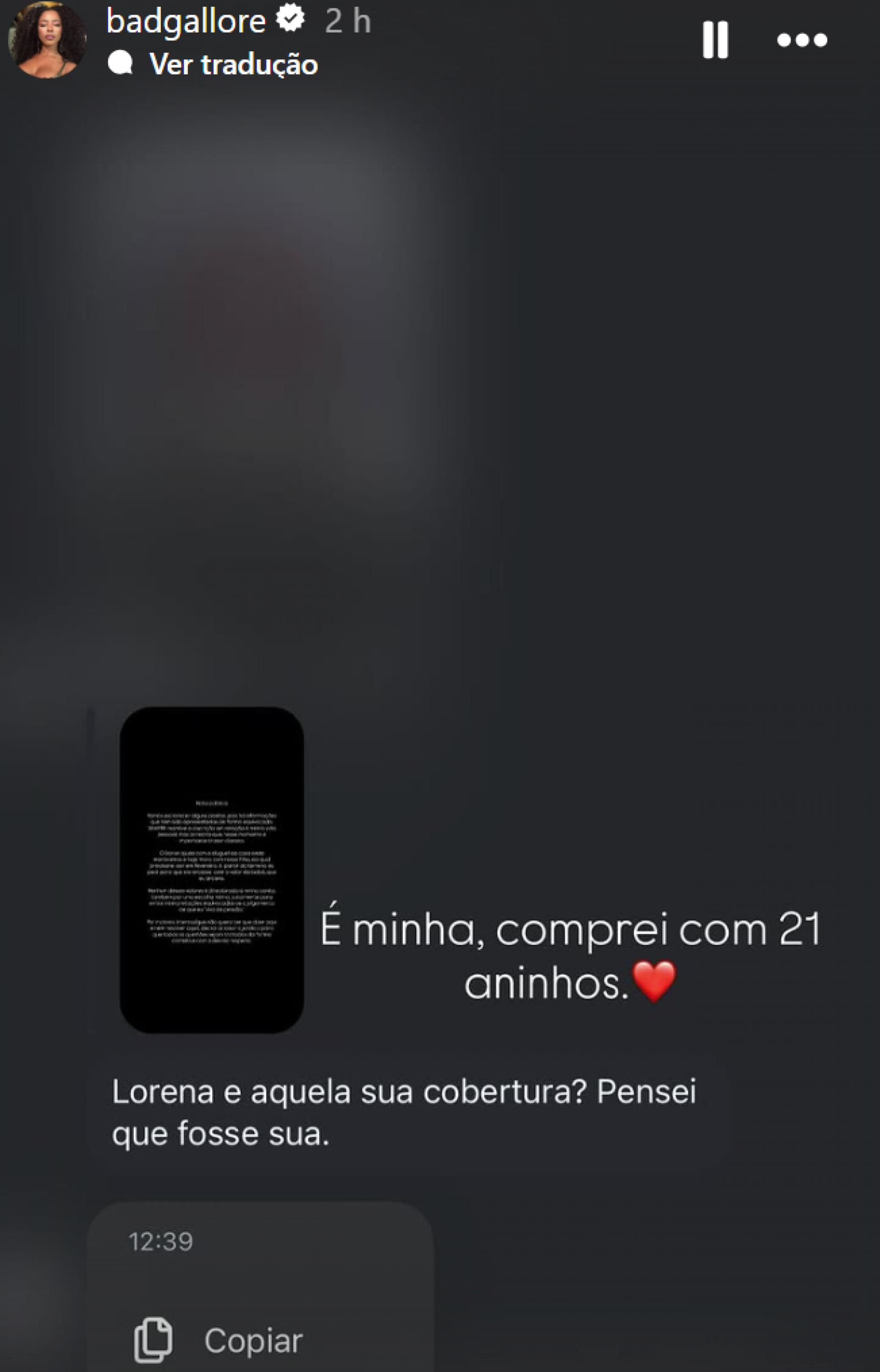 Lorena Maria explica situação da moradia após falar sobre ajuda financeira de MC Daniel - reprodução Instagram