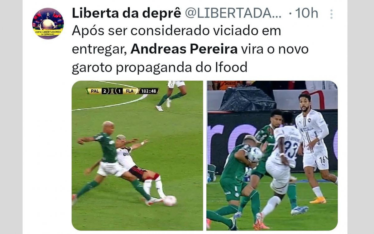 Torcedores do Flamengo escolheram Andreas Pereira como principal alvo por causa de pênalti em derrota do Palmeiras