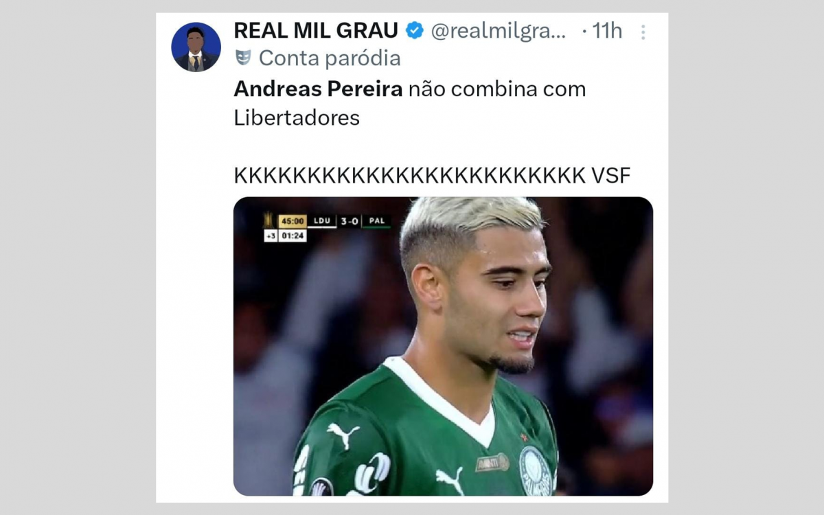 Torcedores do Flamengo escolheram Andreas Pereira como principal alvo por causa de pênalti em derrota do Palmeiras