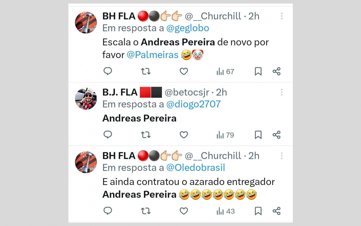 Torcedores do Flamengo escolheram Andreas Pereira como principal alvo por causa de pênalti em derrota do Palmeiras