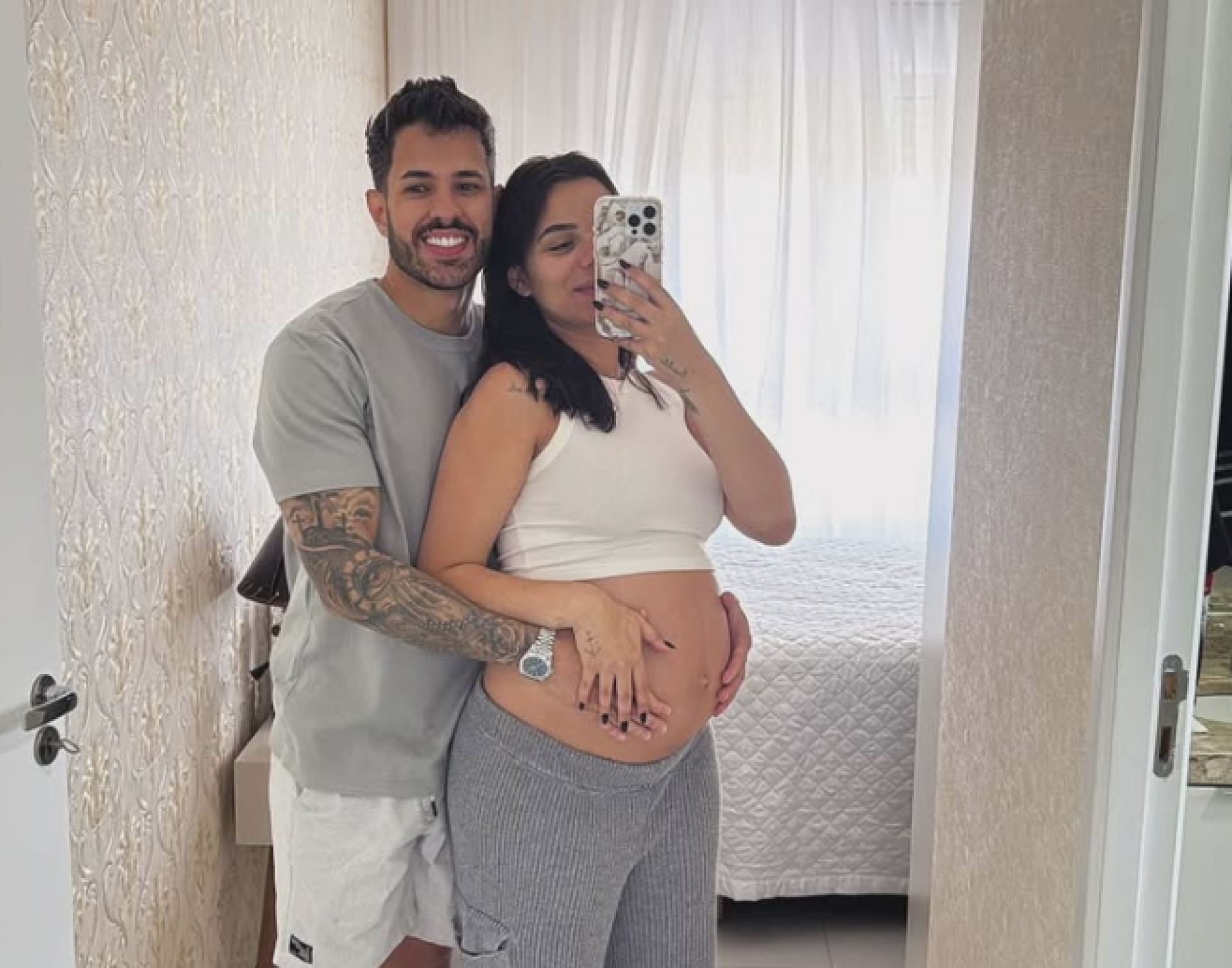 Grávida, Key Alves lamenta viagem do noivo Bruno Rosa antes do nascimento da filha - reprdução Instagram