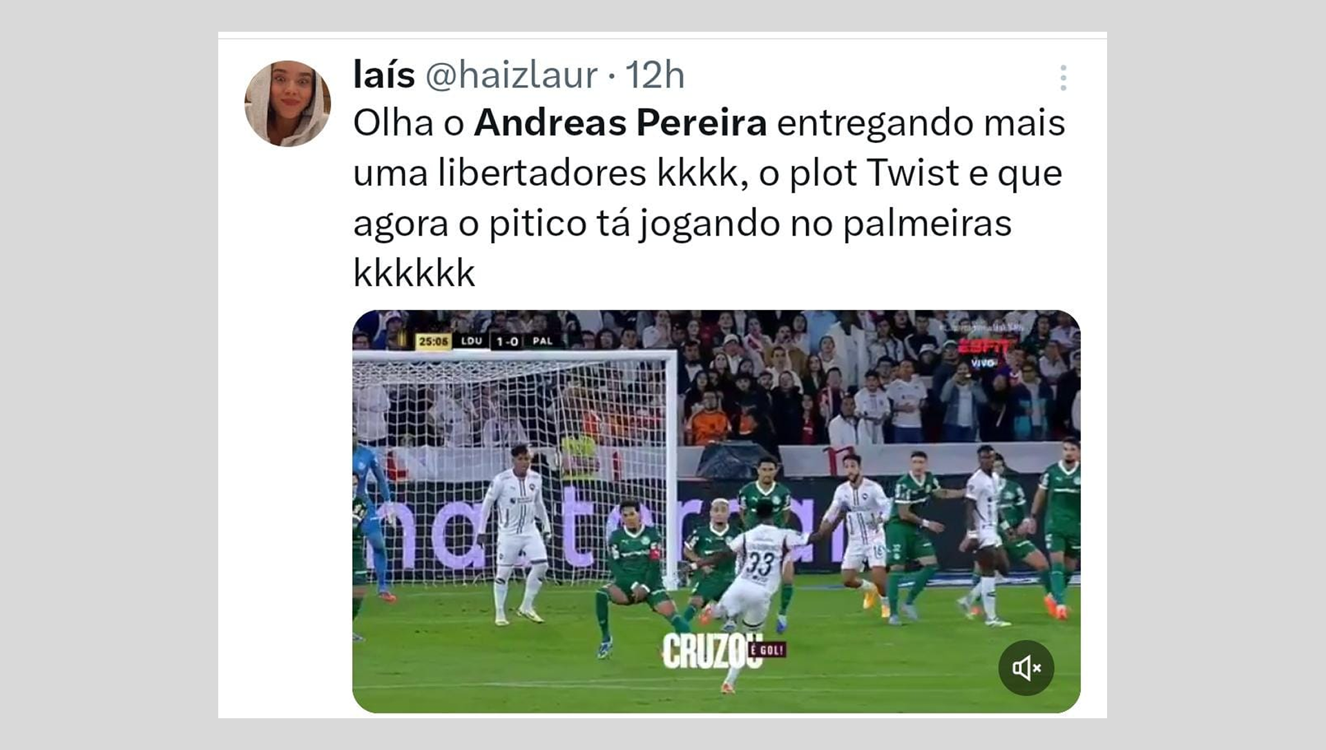 Torcedores do Flamengo escolheram Andreas Pereira como principal alvo por causa de pênalti em derrota do Palmeiras - Reprodução de Internet
