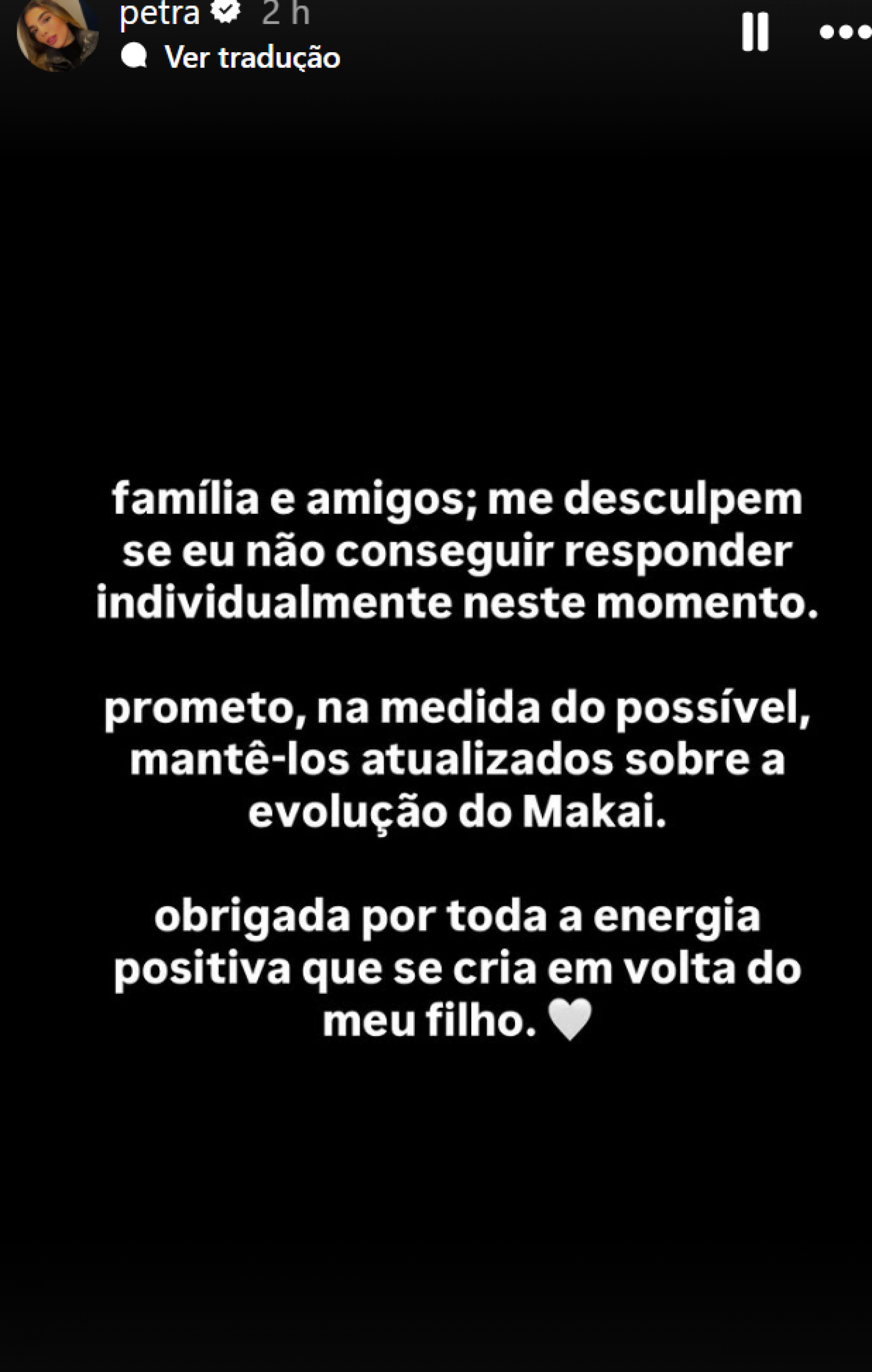 Petra Mattar pede orações após internação do filho de 3 anos por problema pulmonar - reprodução Instagram