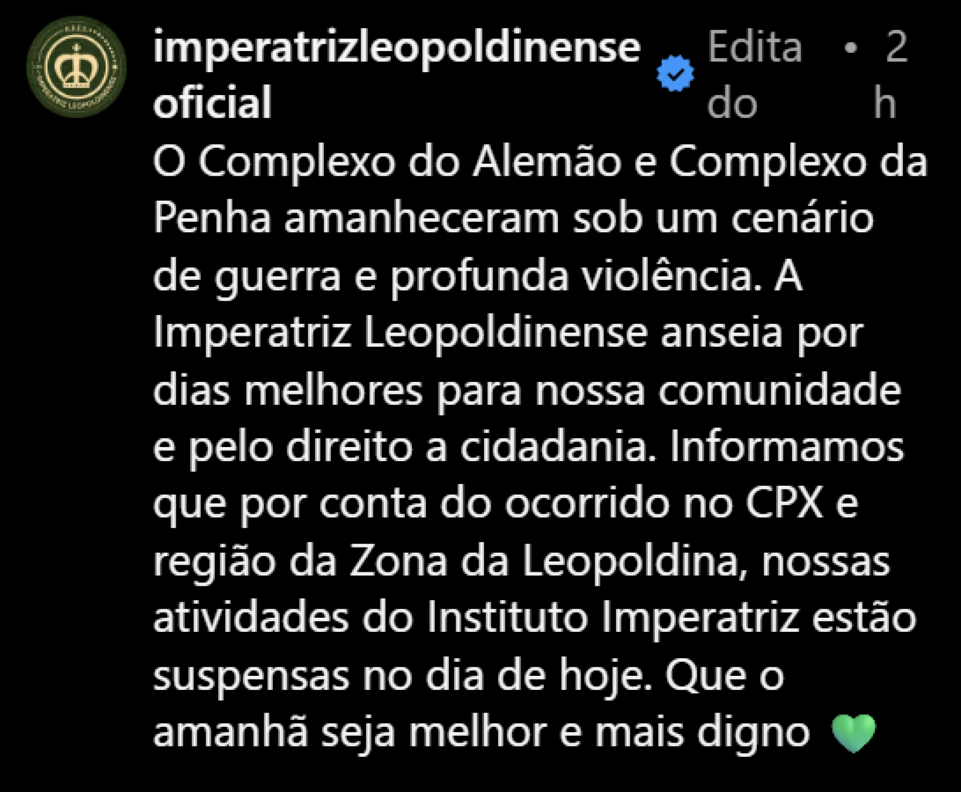 Imperatriz Leopoldinense - reprodução Instagram
