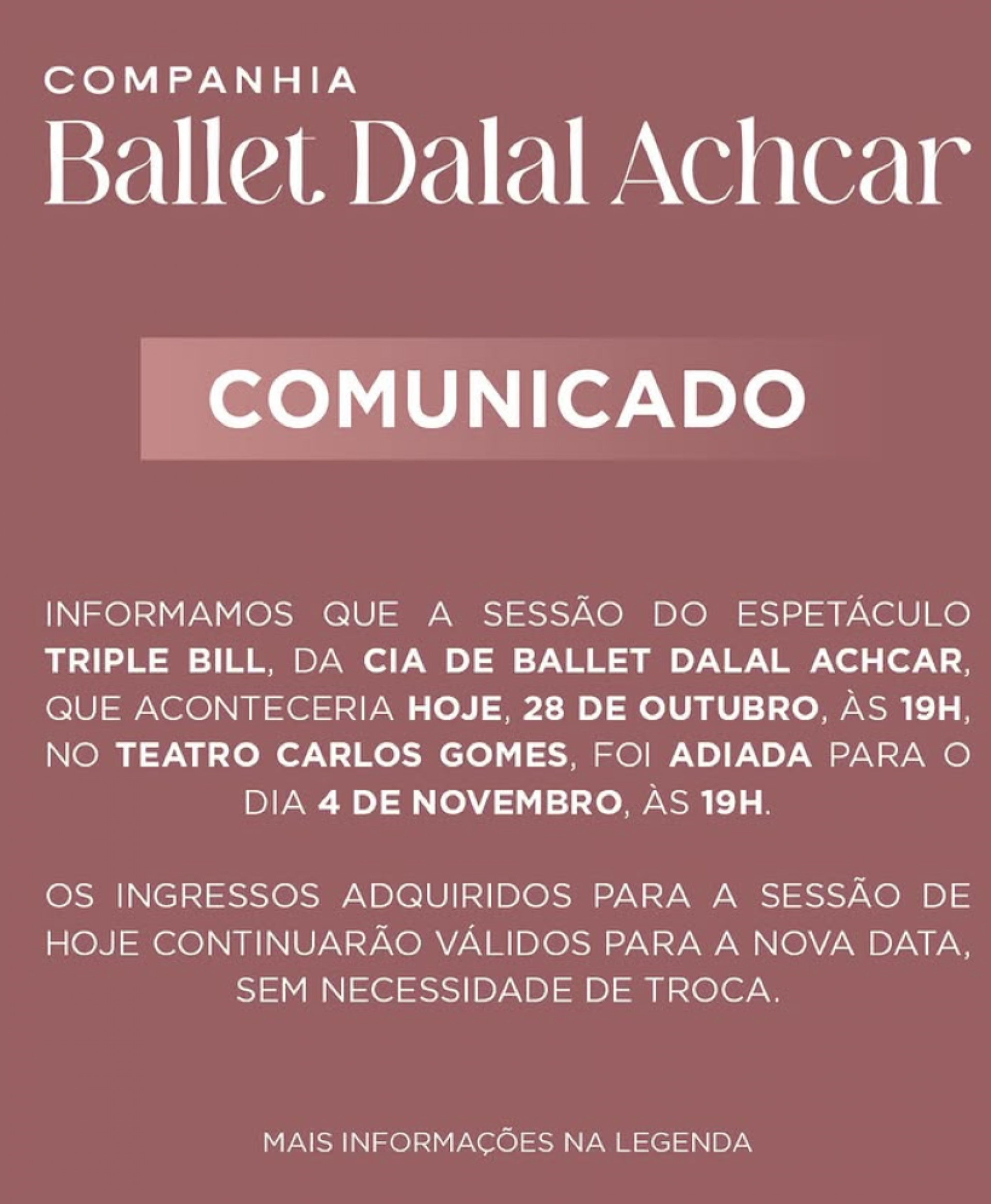 Teatro Carlos Gomes ? Centro - reprodução Instagram