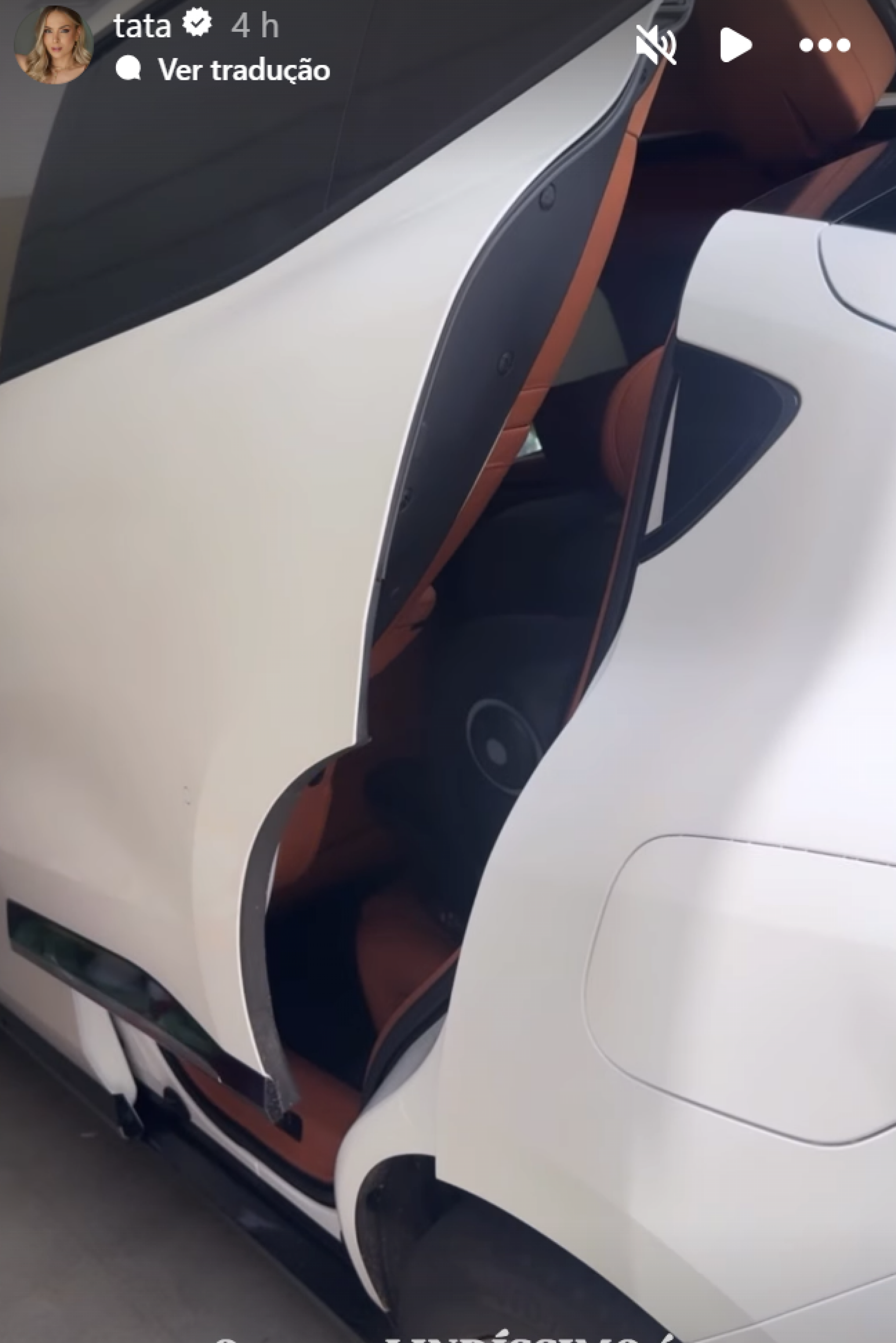 Tata Estaniecki exibe carro de luxo elétrico avaliado em até R$ 400 mil - reprodução Instagram