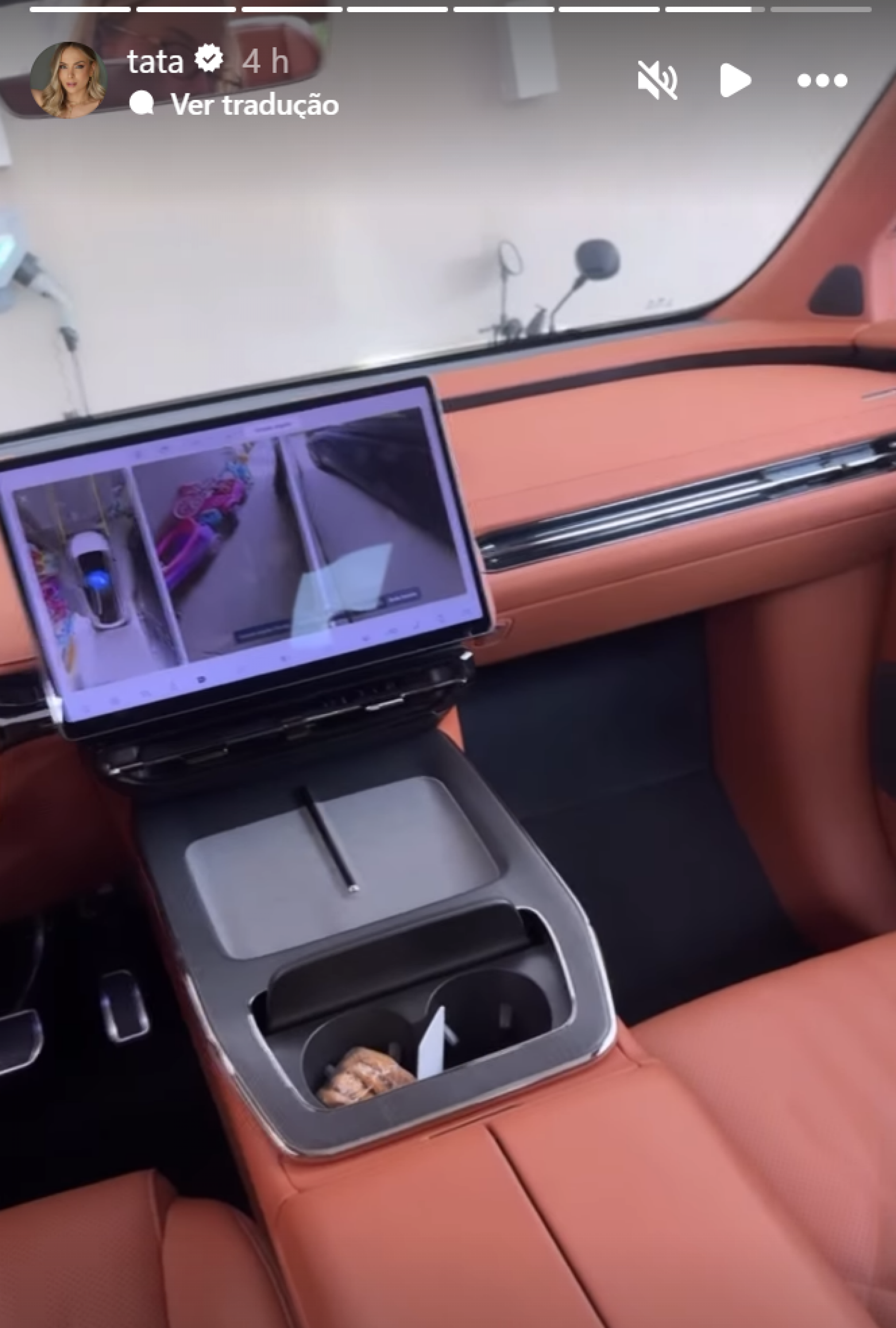 Tata Estaniecki exibe carro de luxo elétrico avaliado em até R$ 400 mil - reprodução Instagram