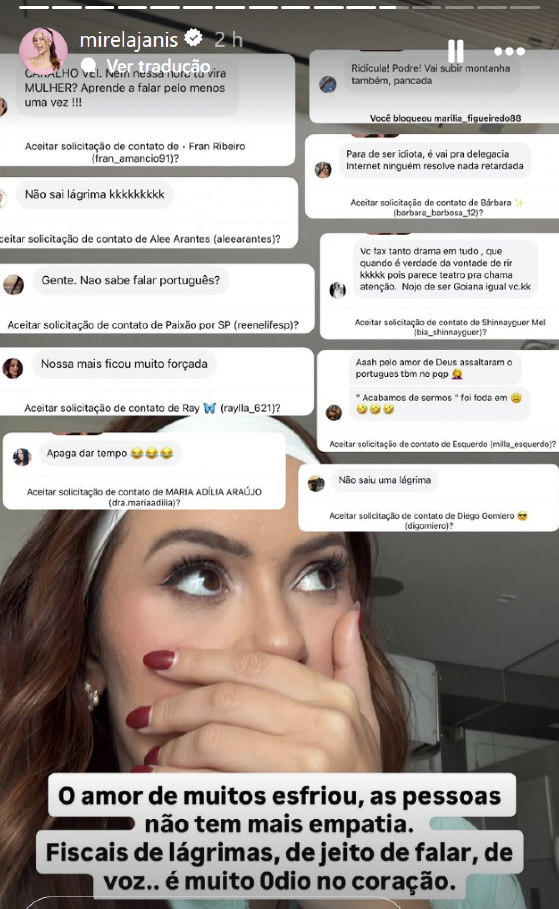 Mirela Janis rebate críticas após relatar assalto em São Paulo - reprodução Instagram