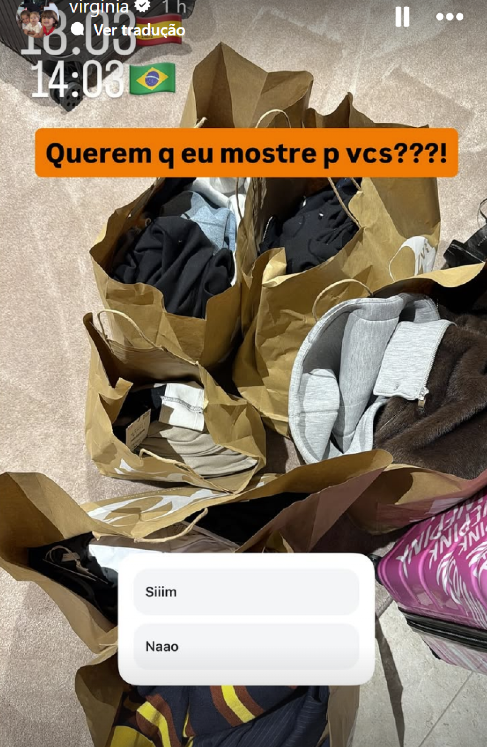 Virginia contou que vai montar um guarda-roupa na Espanha  - reprodução Instagram