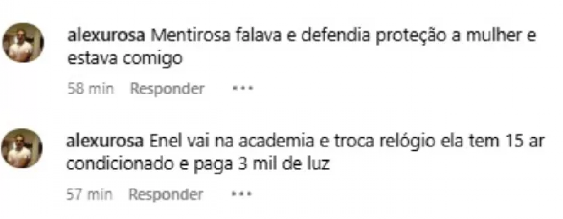 Alexu Rosa ironiza e ataca a ex-mulher - Reprodução