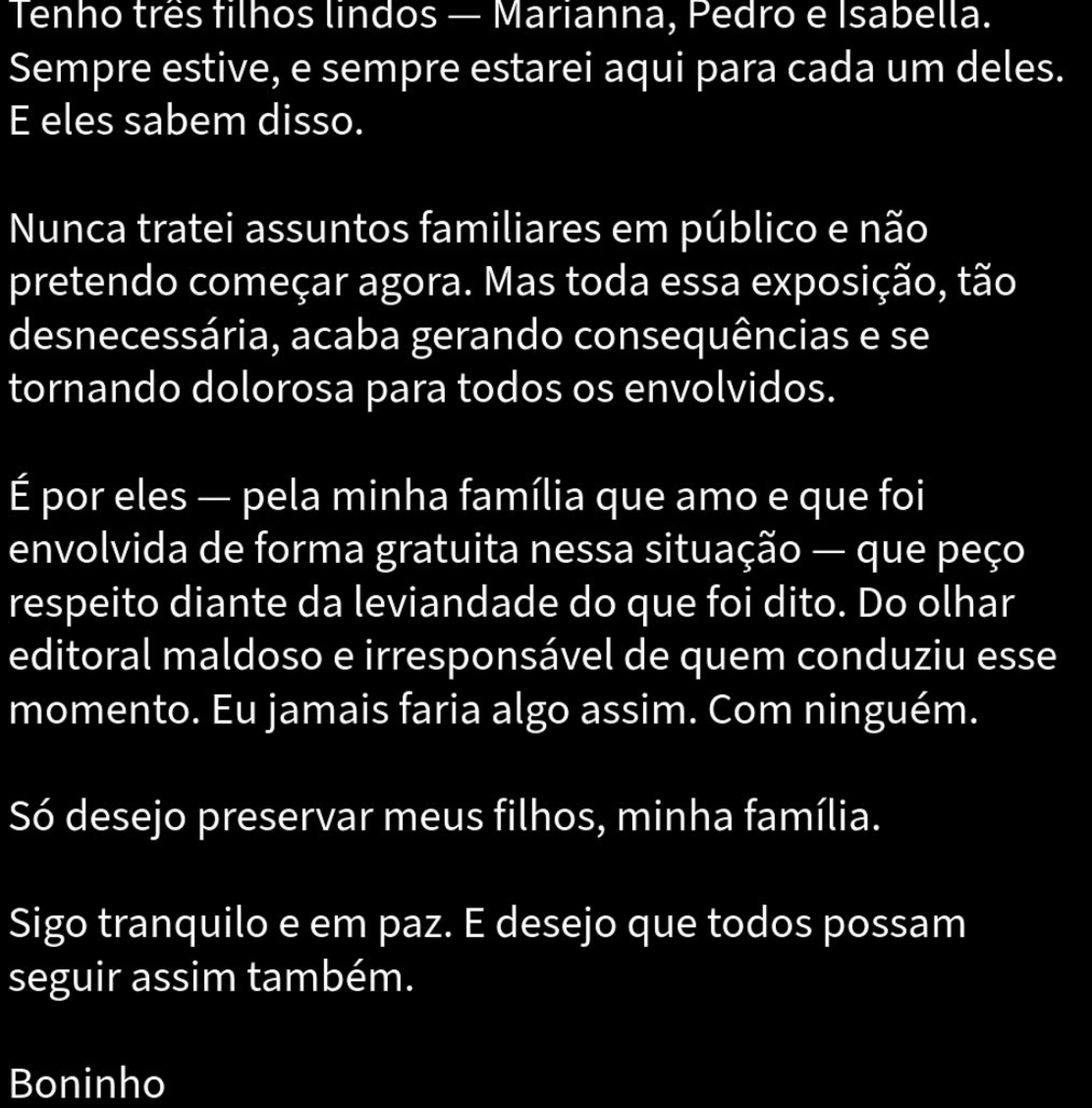 Boninho se pronuncia após acusações de Narcisa Tamborindeguy  - reprodução Instagram