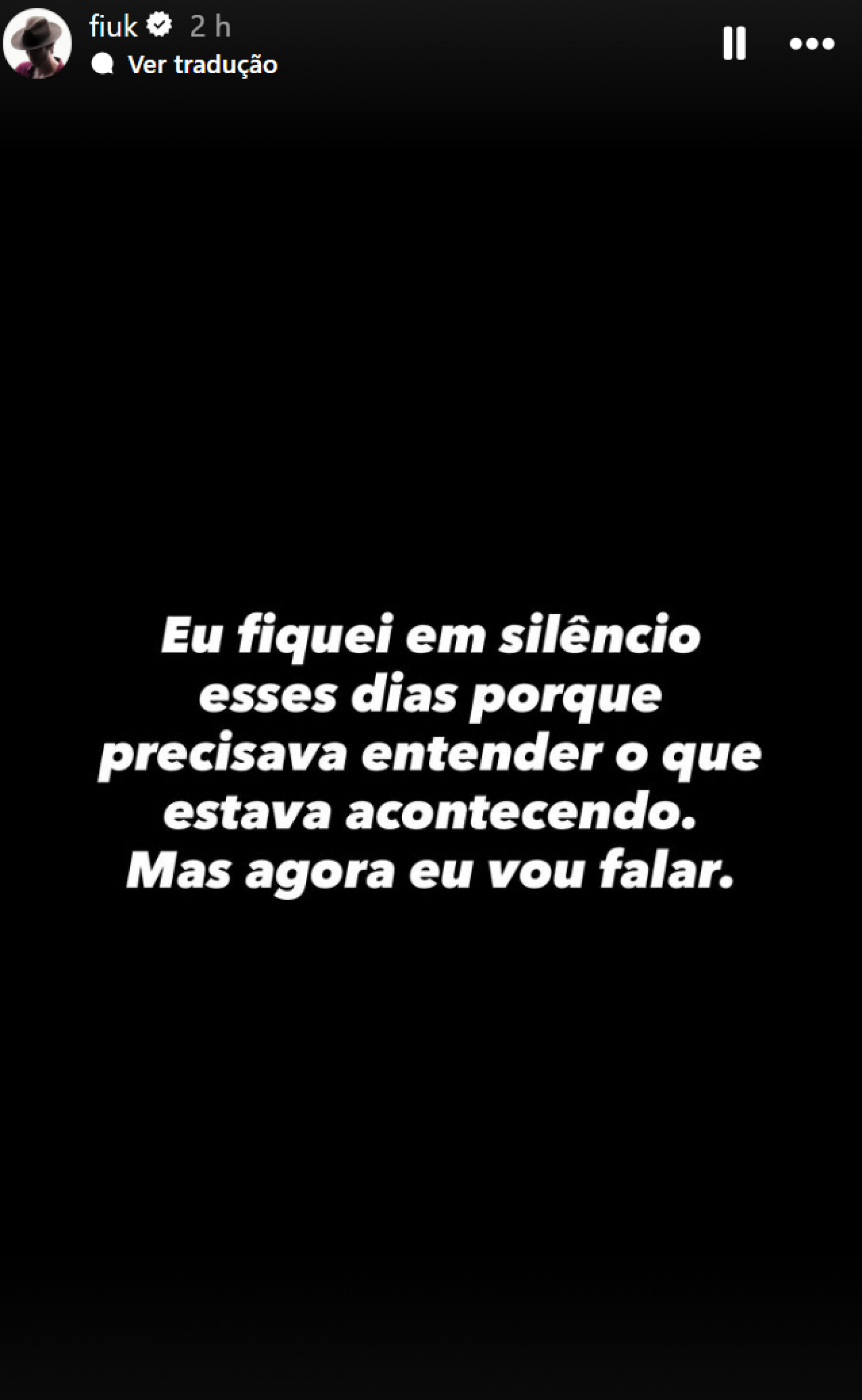 Fiuk desabafa e acusa equipe de seguir com filme sem ele - reprodução Instagram