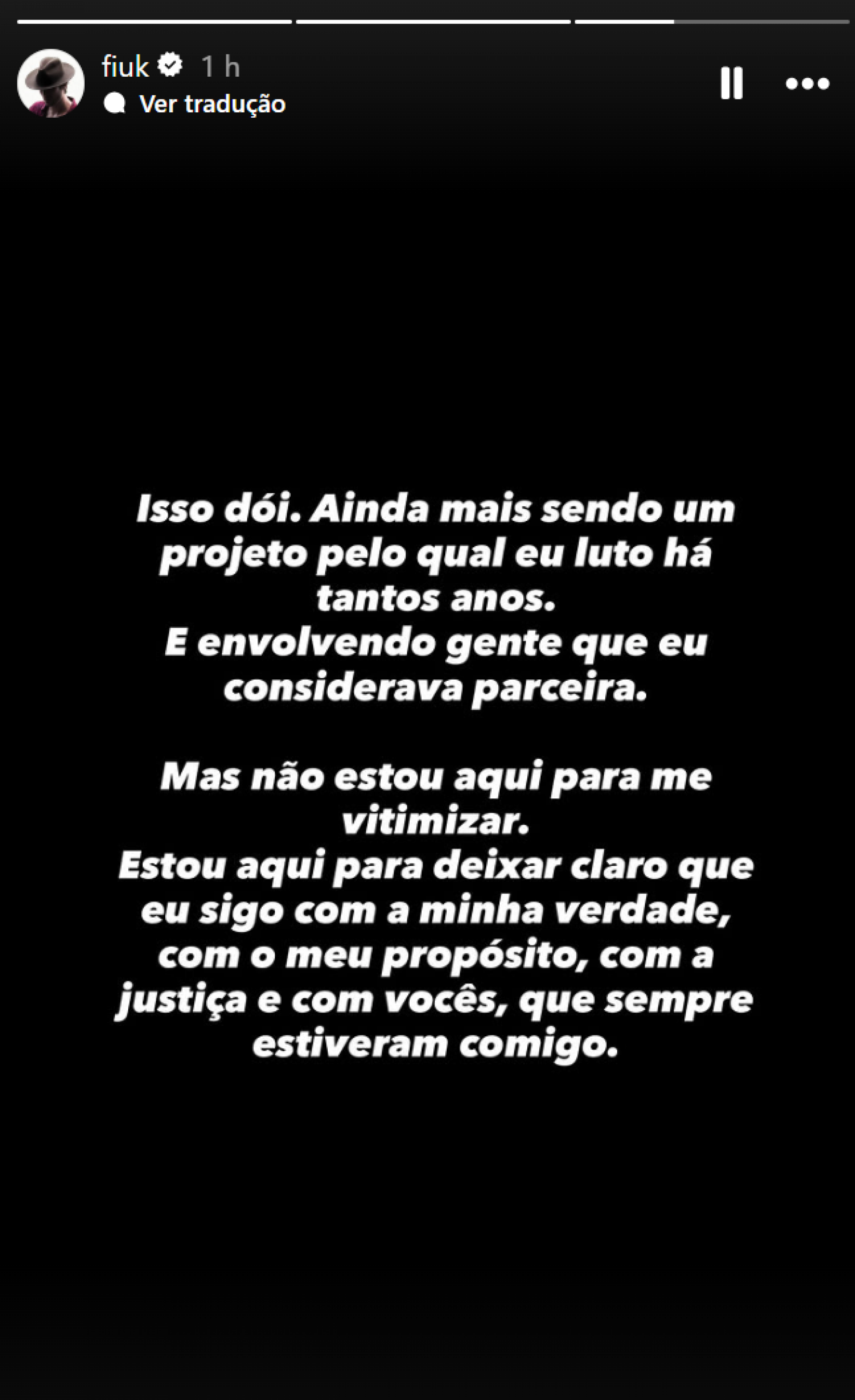 Fiuk desabafa e acusa equipe de seguir com filme sem ele - reprodução Instagram