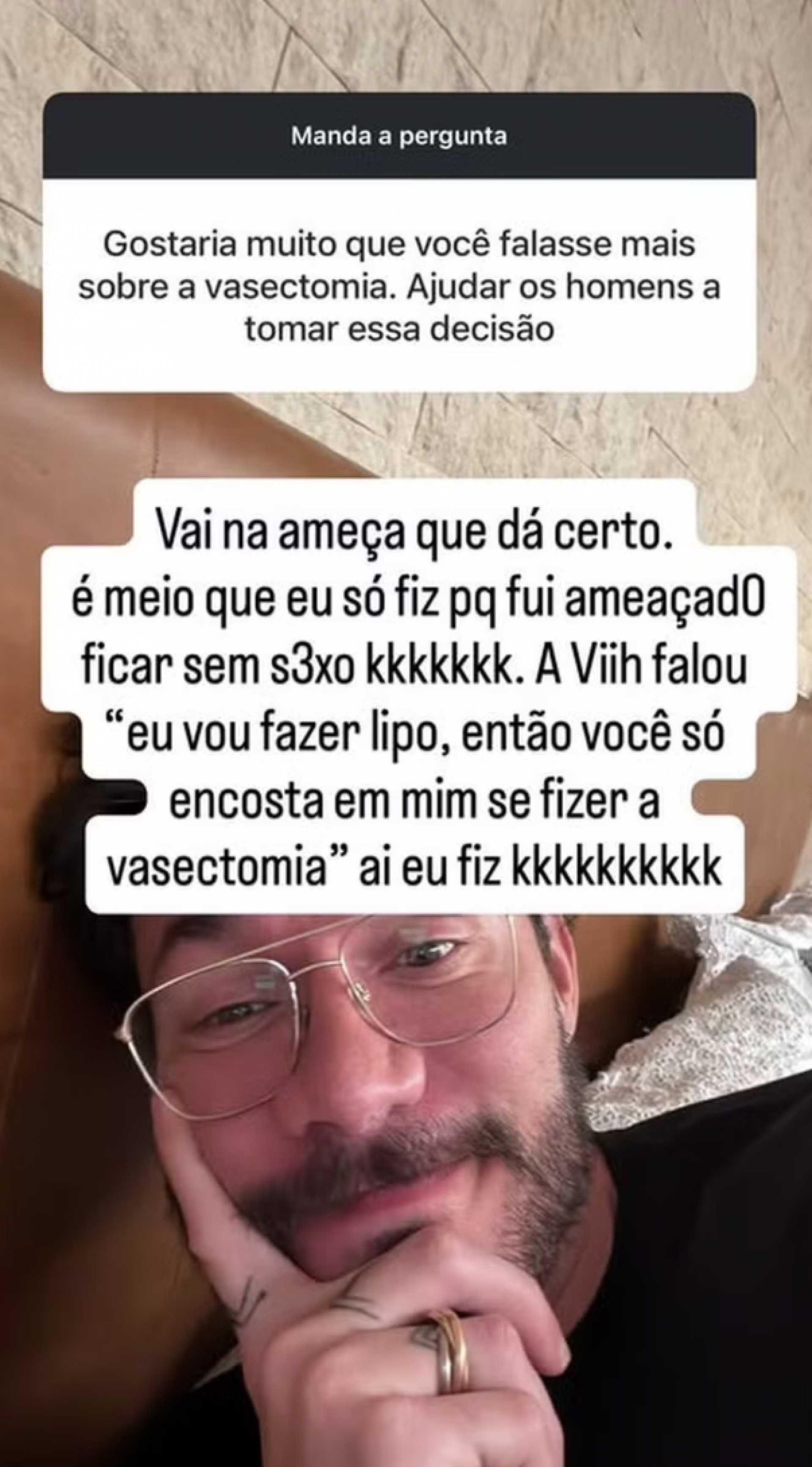 Eliezer revela ameaça de Viih Tube antes de fazer vasectomia  - reprodução Instagram