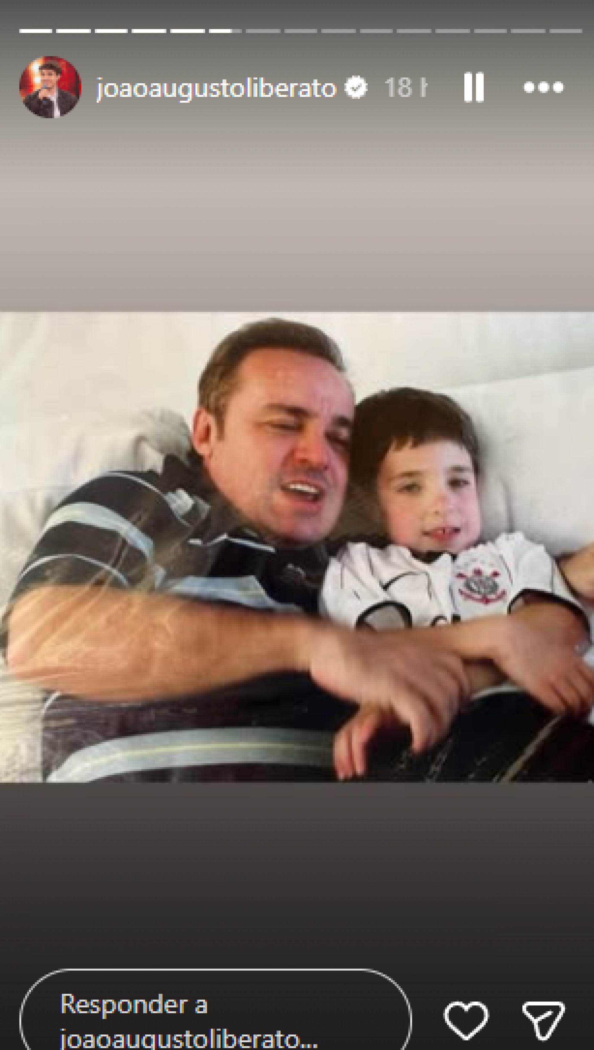 João Augusto e o pai, Gugu Liberato - Reprodução / Instagram