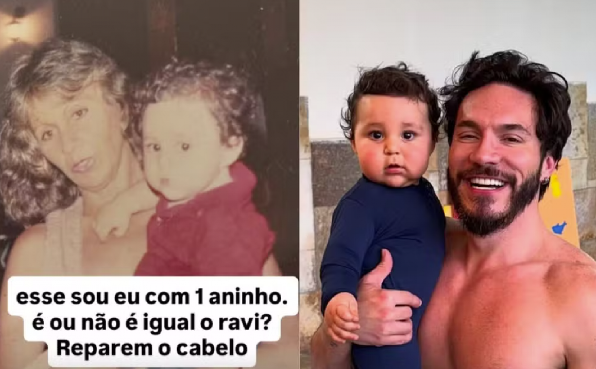 Eliezer surpreende seguidores ao comparar foto da infância com o filho Ravi - reprodução Instagram