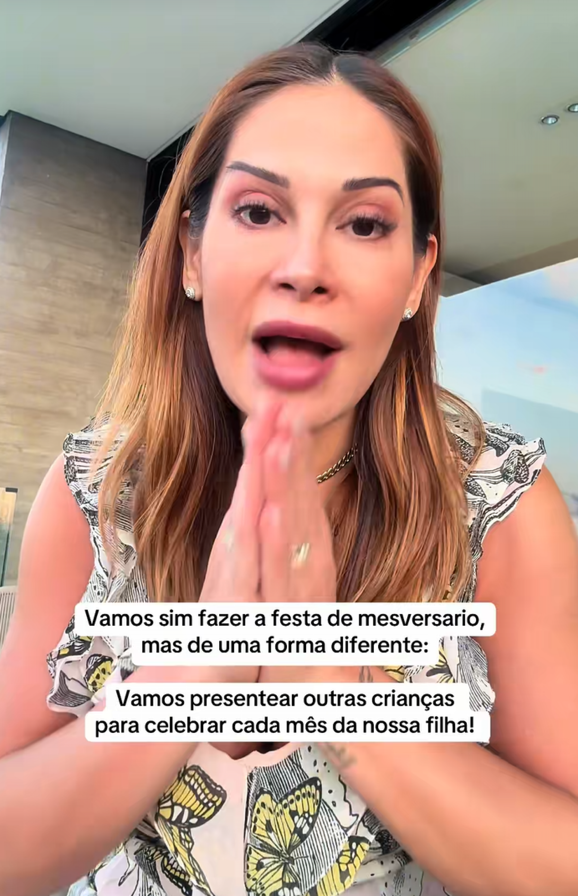 Maíra Cardi anuncia mêsversários solidários da filha em creches - reprodução TikTok