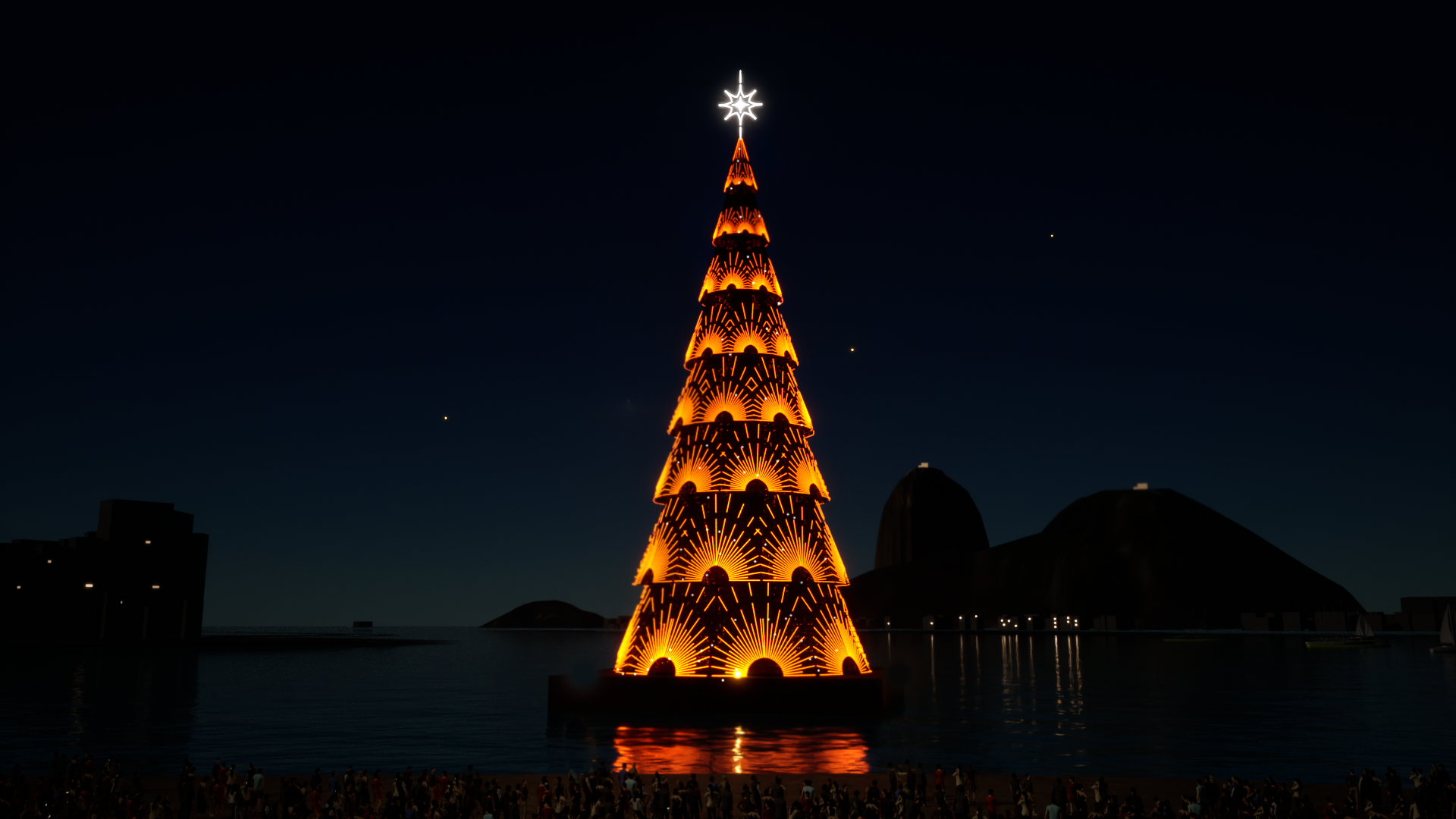 Ilustração mostra como ficará a árvore na Enseada de Botafogo  - Divulgação