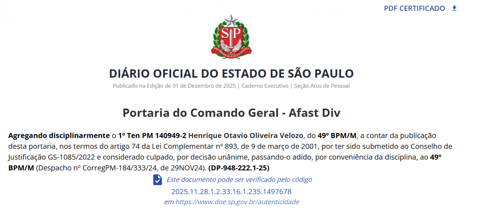 x - Reprodu&ccedil;&atilde;o / Di&aacute;rio Oficial de SP