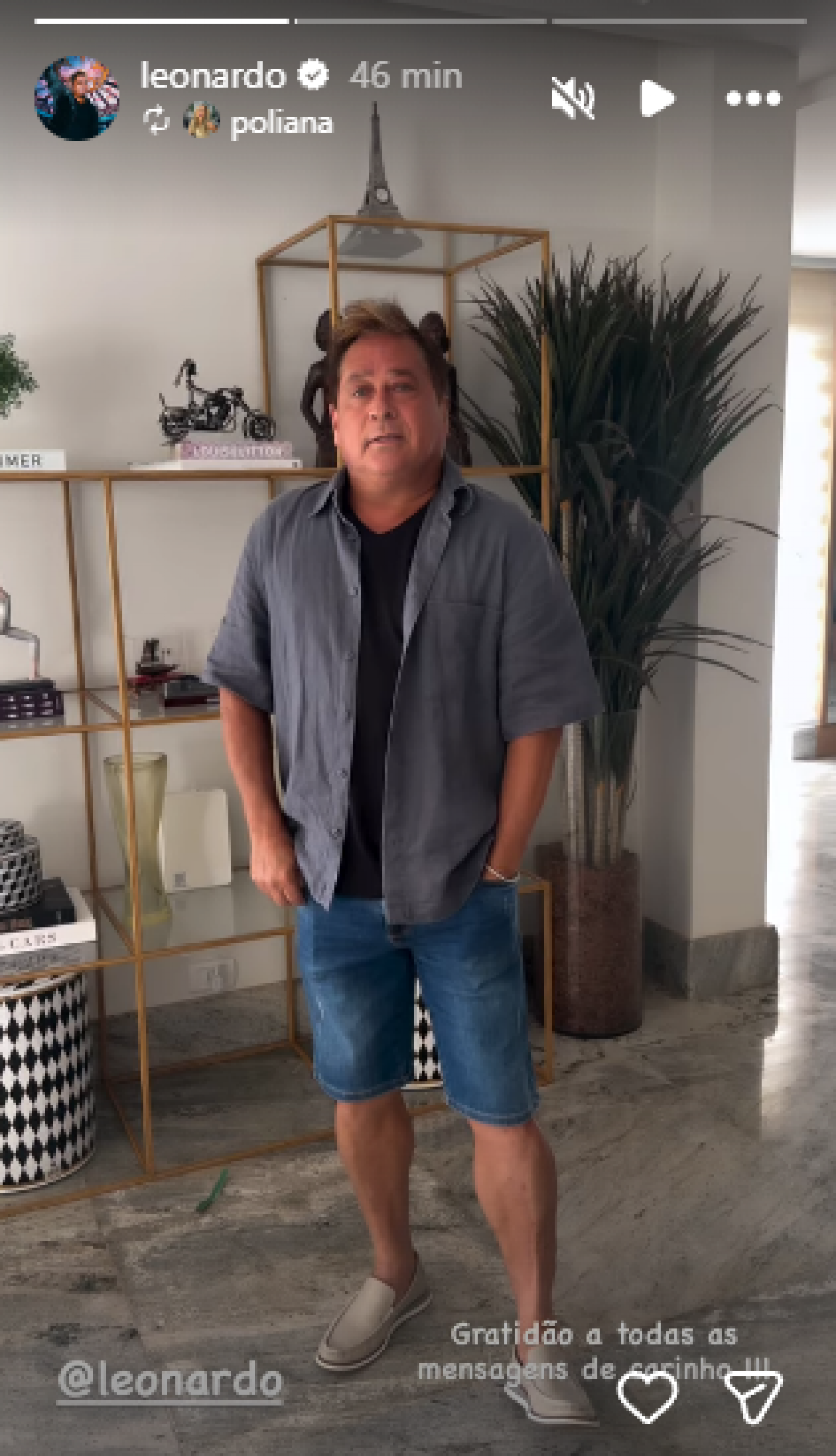 Leonardo recebe alta hospitalar - Reprodução de vídeo / Instagram