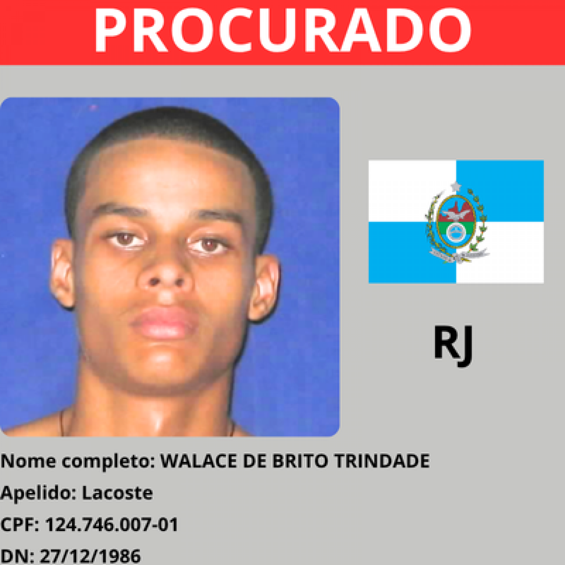 Wallace de Brito Trindade, o Lacoste, chefe do Complexo da Serrinha