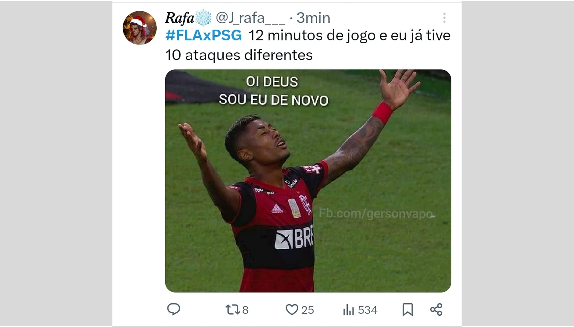 Torcedores movimentaram as redes sociais com comentários sobre Flamengo x PSG - Reprodução de Internet