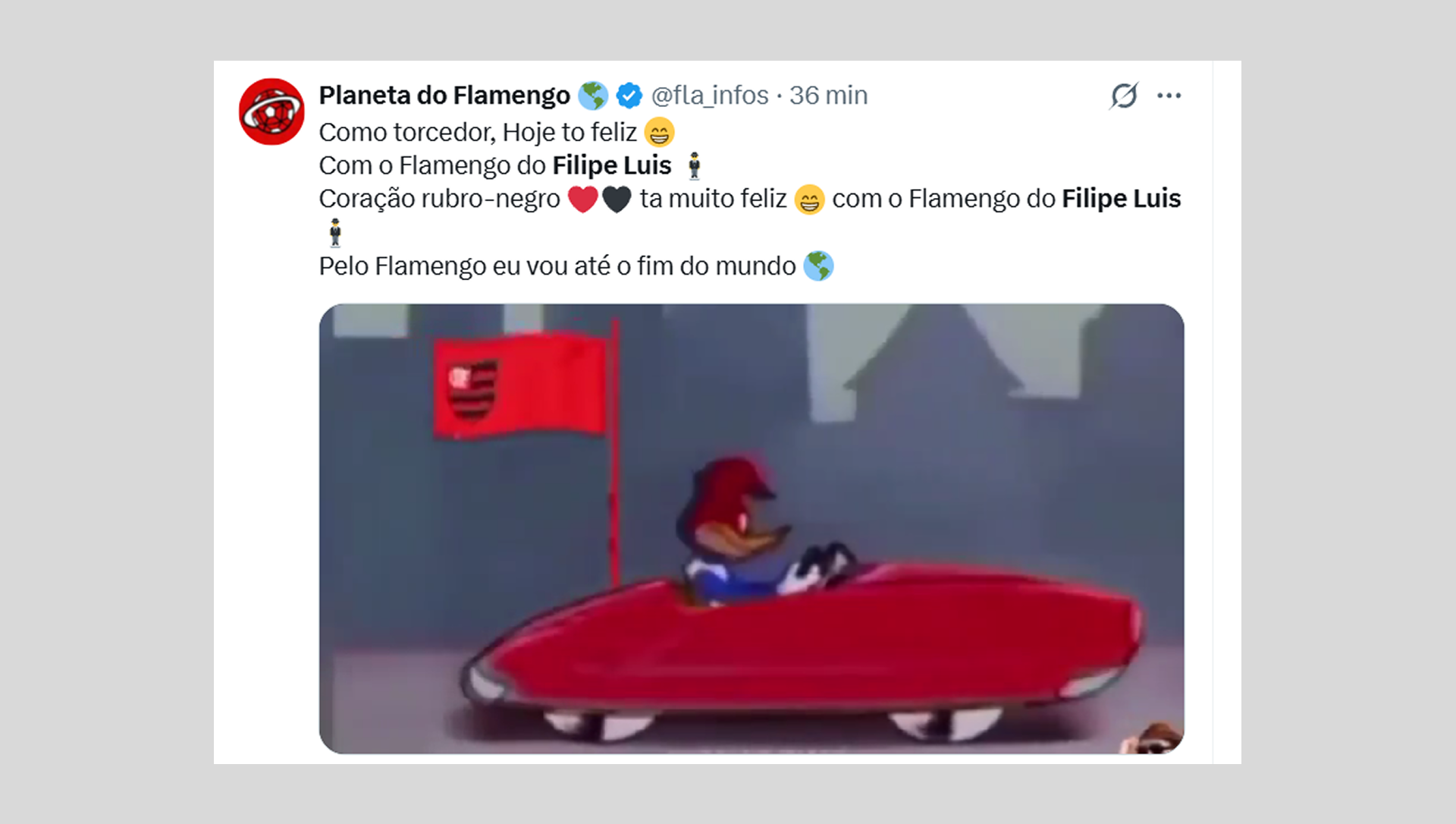 Torcedores do Flamengo comentaram sobre a renovação de Filipe Luís nas redes sociais - Reprodução de Twitter