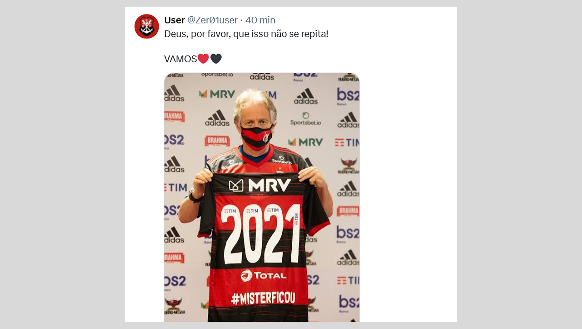 Torcedores do Flamengo comentaram sobre a renovação de Filipe Luís nas redes sociais - Reprodução de Twitter