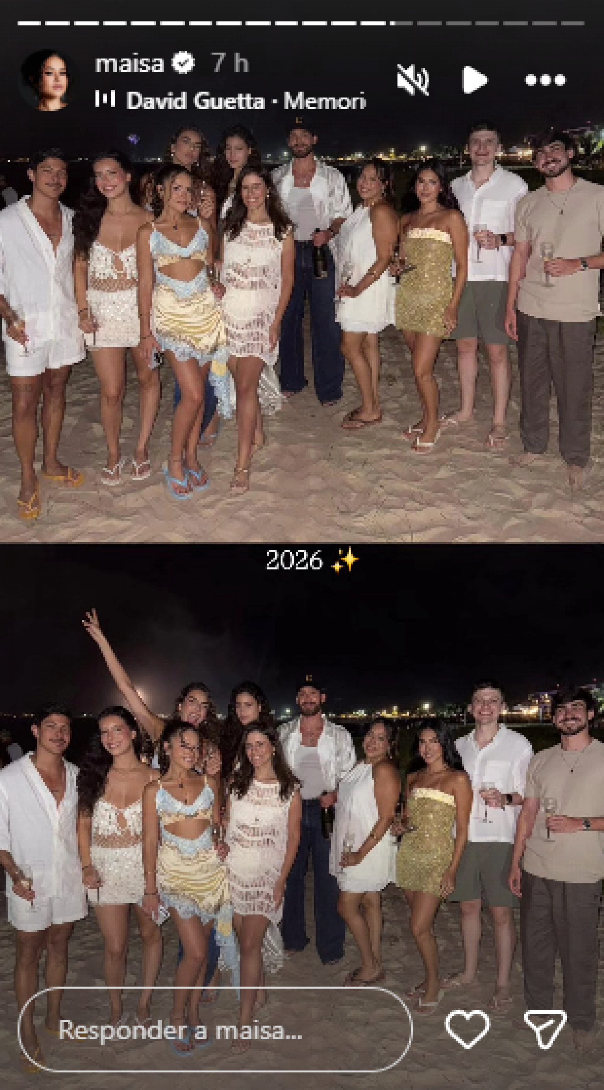 Maisa, João Guilherme e Fernanda Concon passam Réveillon com amigos - Reprodução / Instagram
