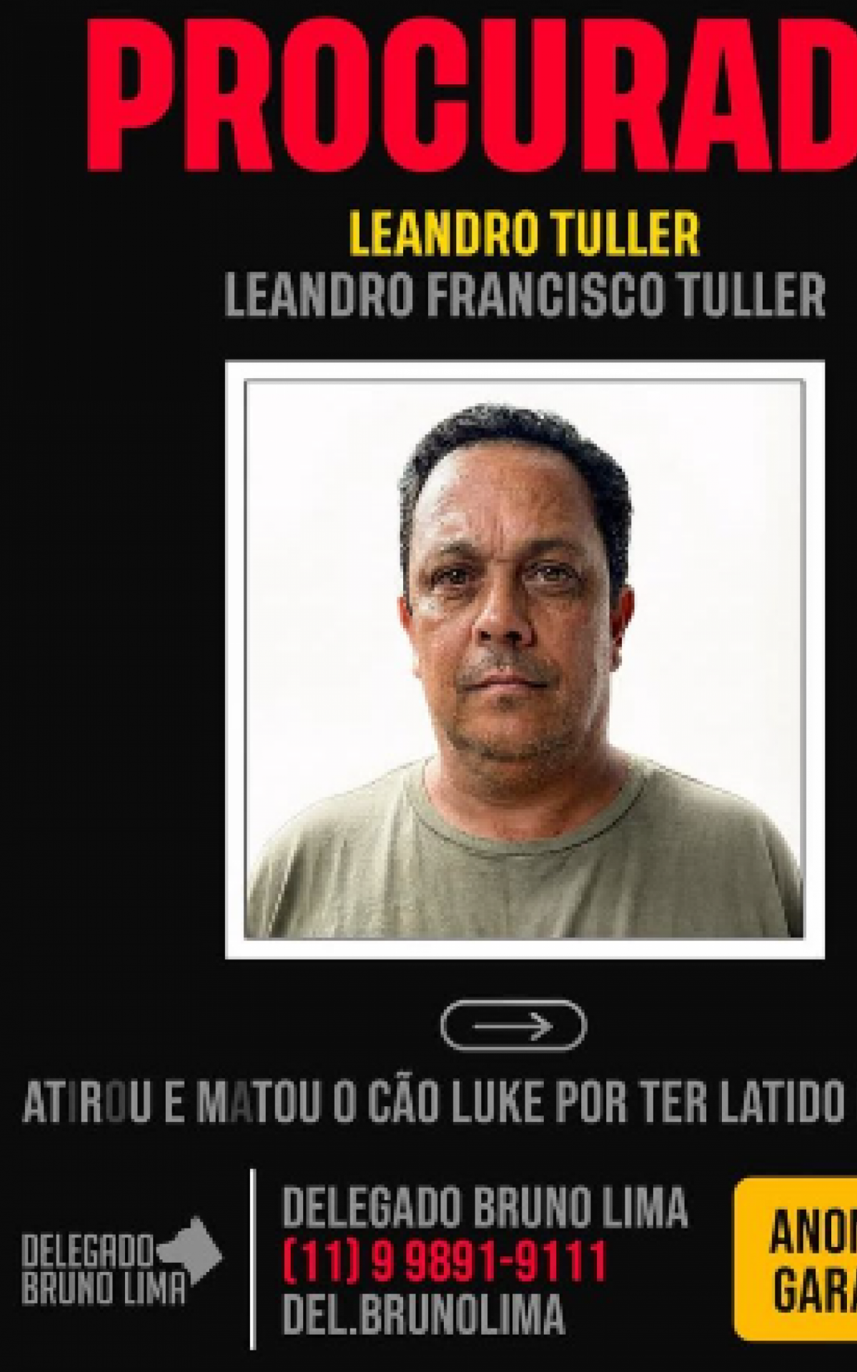 Cartaz divulga a imagem do suspeito, que ainda n&atilde;o foi preso  - Divulga&ccedil;&atilde;o 