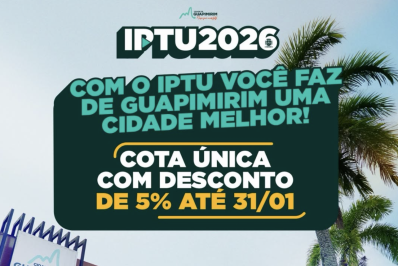 Guapimirim libera guia do IPTU 2026 com desconto de 5% na cota única