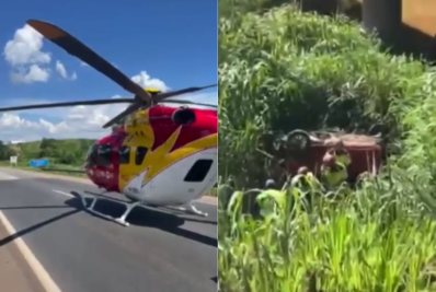 Vídeo: Casal de idosos morre após carro cair de ponte na BR-262, em BH