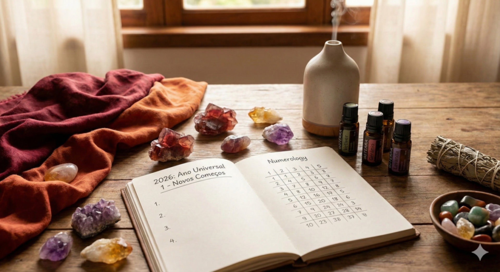 Cor, pedra e aroma de 2026: o guia completo para o seu Ano Pessoal