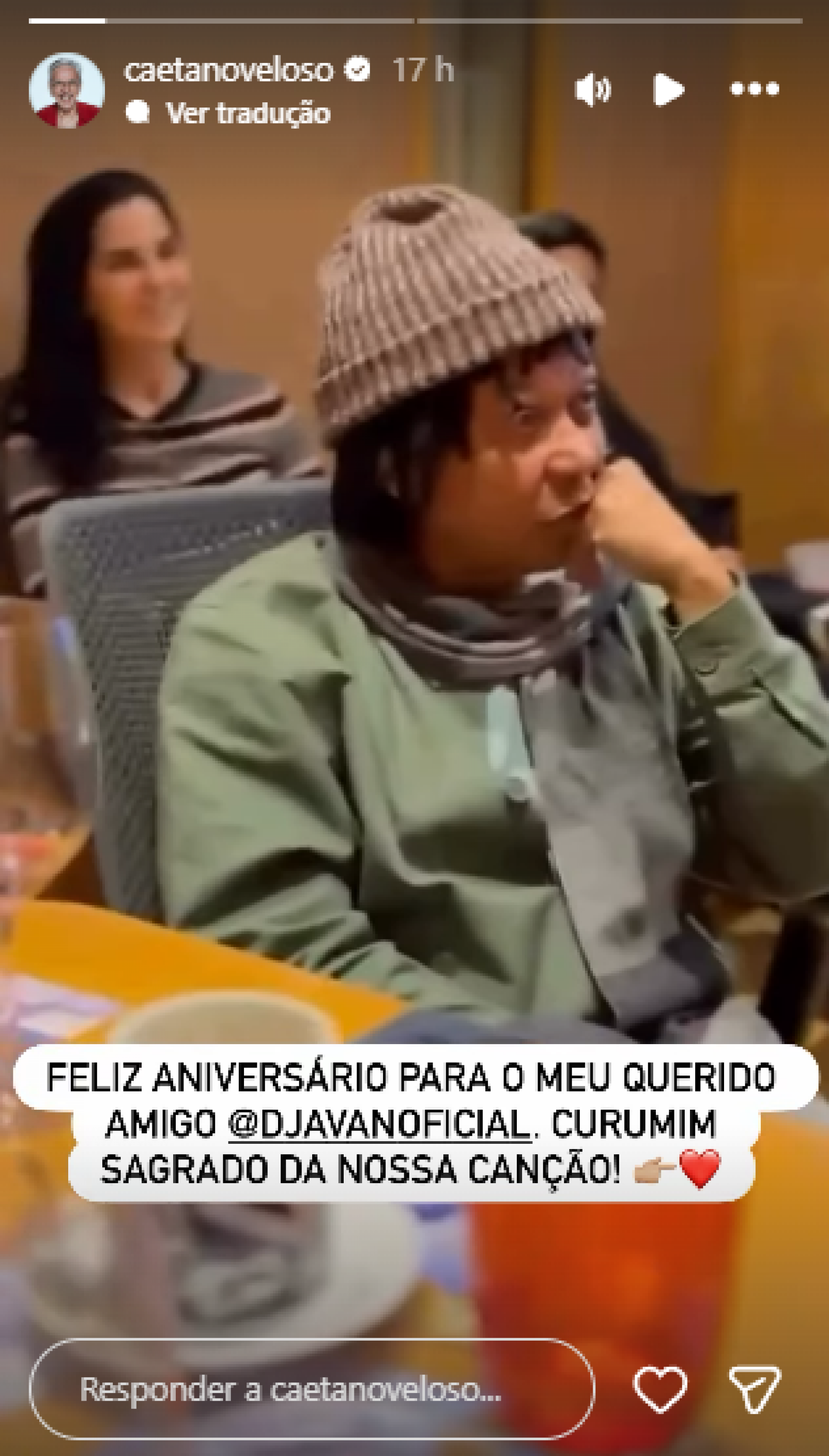Djavan completa 77 anos e é homenageado por Caetano Veloso - Reprodução de vídeo / Instagram