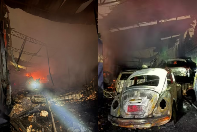 Incêndio atinge fábrica de colchões, creche, academia e oficina mecânica em SP