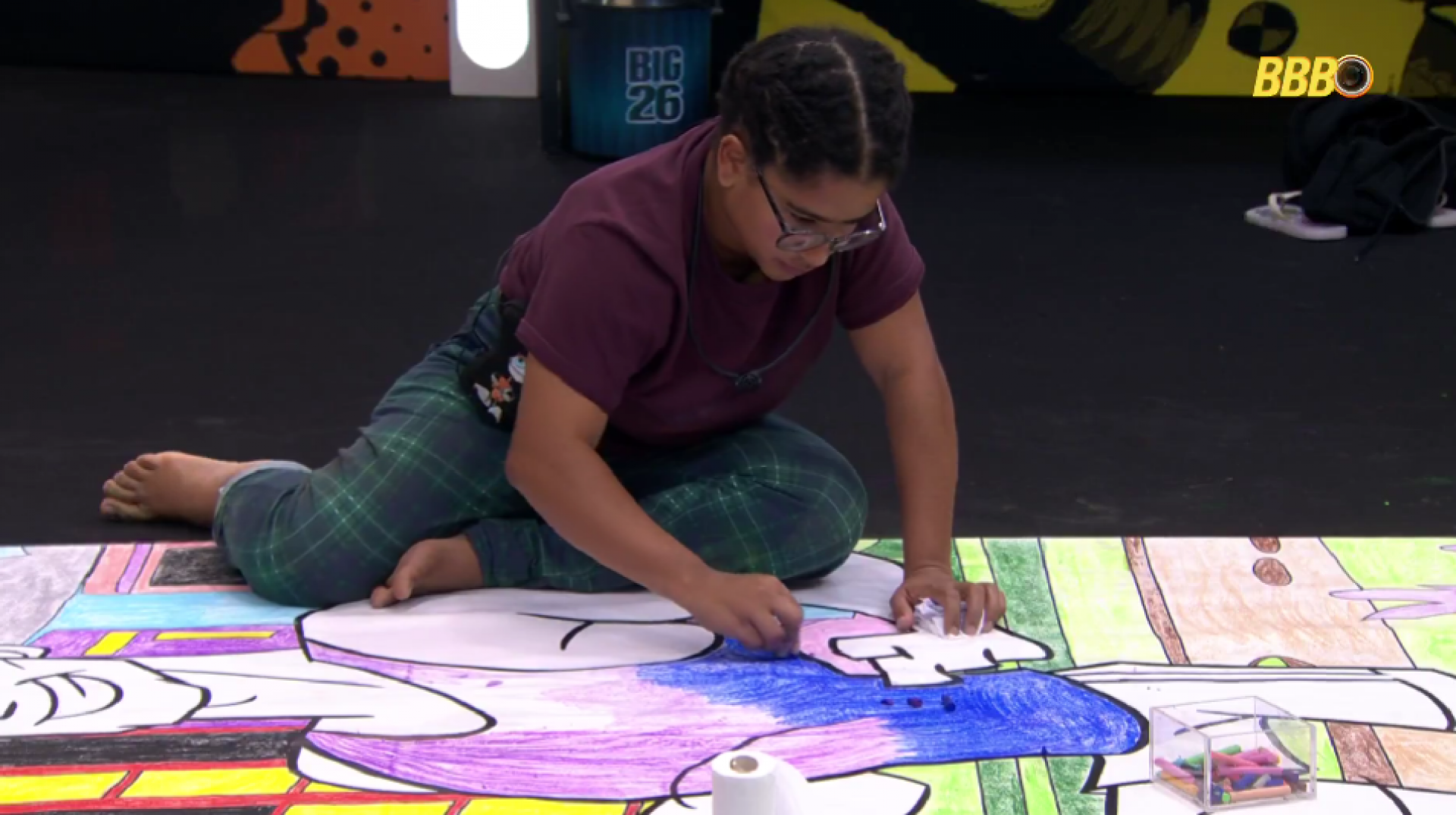 Milena cumpre desafio ao pintar desenho do líder, Jonas Sulzbach - Reprodução de vídeo / X