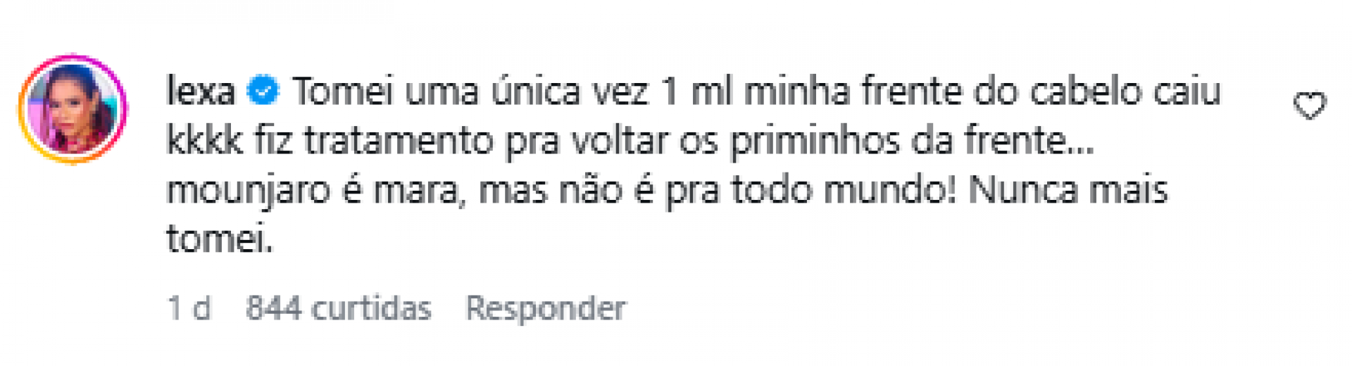 Lexa revela efeito colateral e tratamento por uso de caneta emagrecedora - Reprodução / Instagram