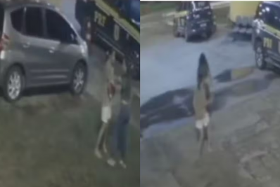 Mulher se joga de carro em para escapar de agressões