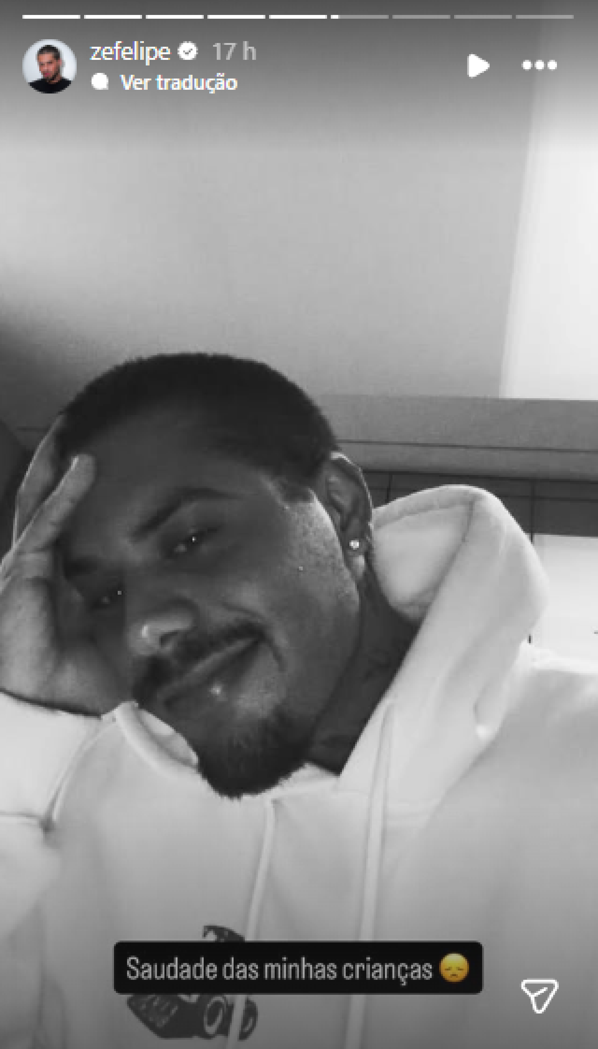 Zé Felipe comenta a falta dos filhos: 'Saudade das minhas crianças' - Reprodução / Instagram