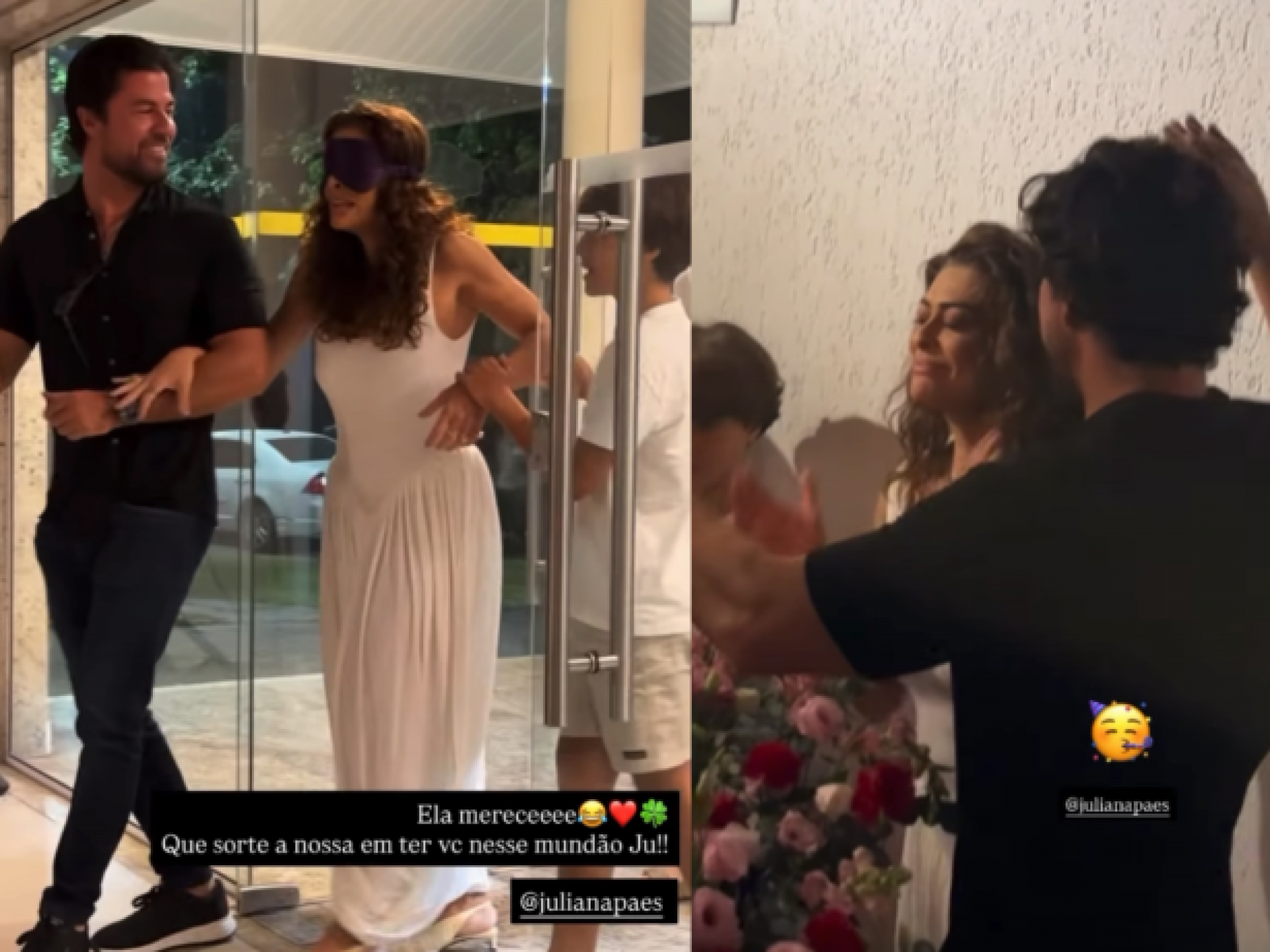 Juliana Paes ganha festa de aniversário surpresa do marido