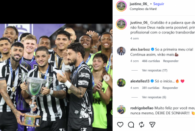 Jovem do Botafogo promete tatuagem de Barboza: 'Já falei para ele'