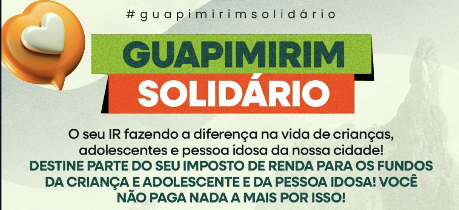 Guapimirim Solidário: Doe parte do seu IR sem custos extras