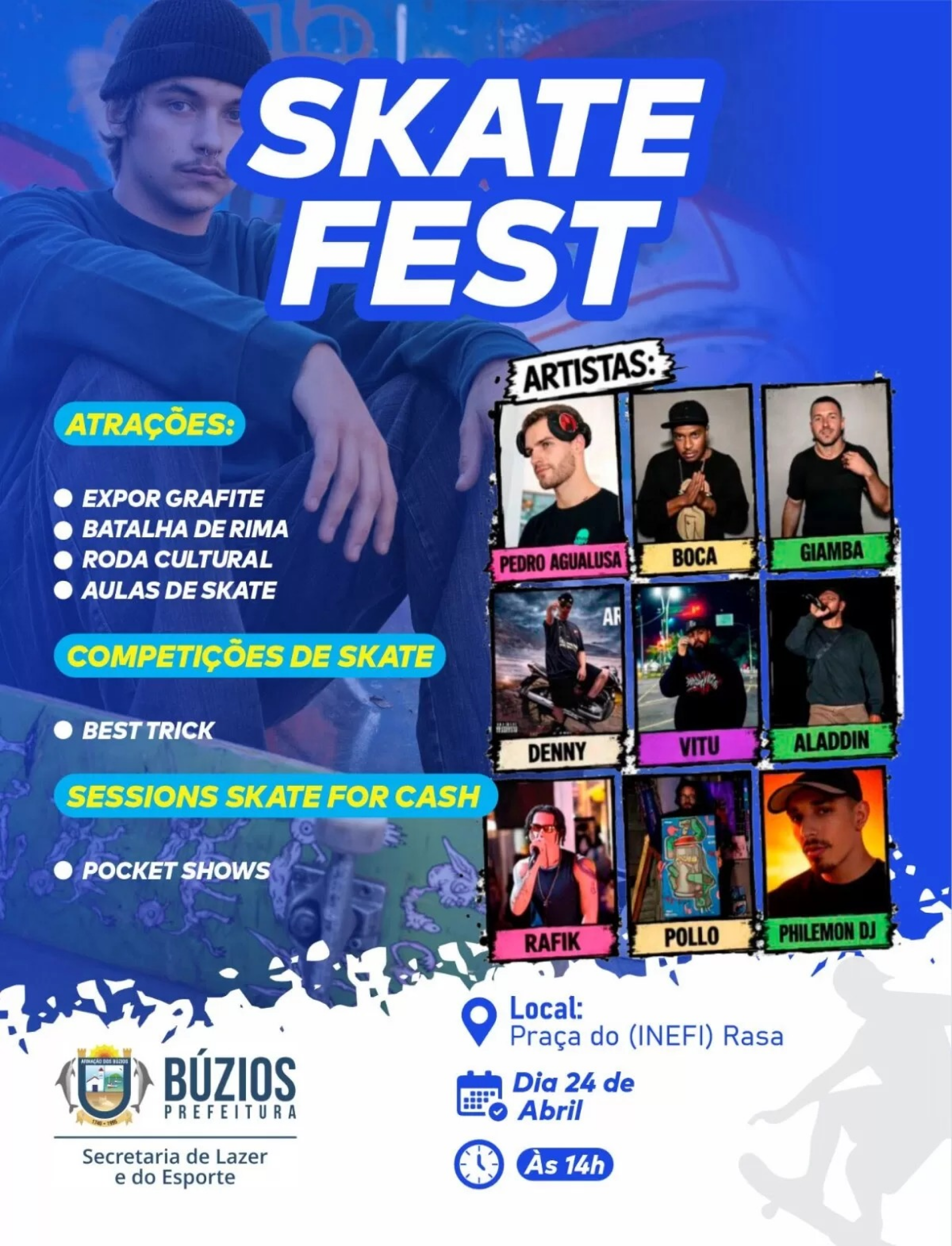 A programa&ccedil;&atilde;o inclui ainda atividades como batalha de rima, roda cultural, exposi&ccedil;&atilde;o de grafite e aulas de skate. - Reprodu&ccedil;&atilde;o/