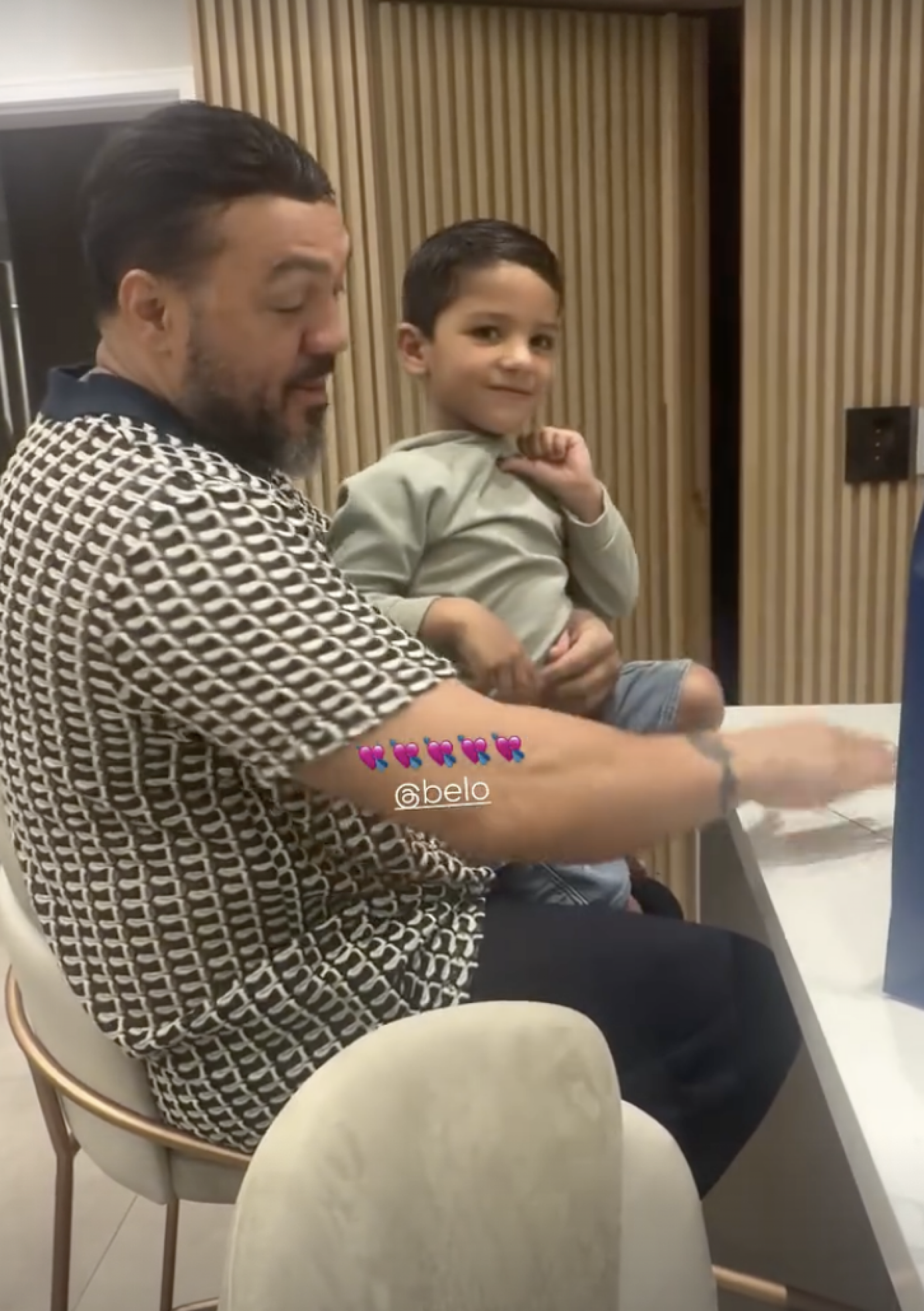 Belo e o enteado, Zion - Reprodução/Instagram